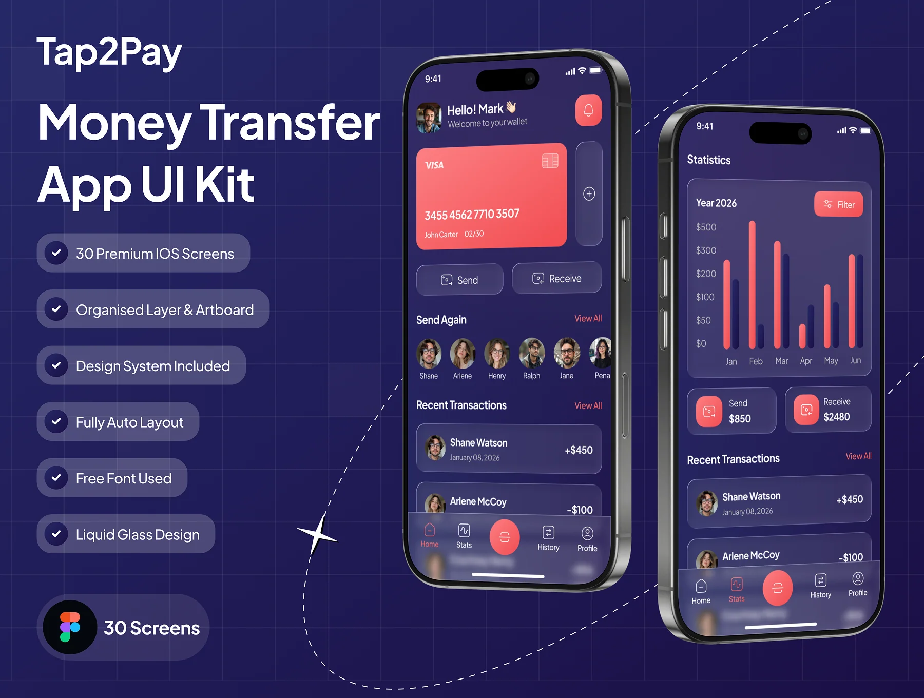 Tap2Pay - Money Transfer App UI Kit