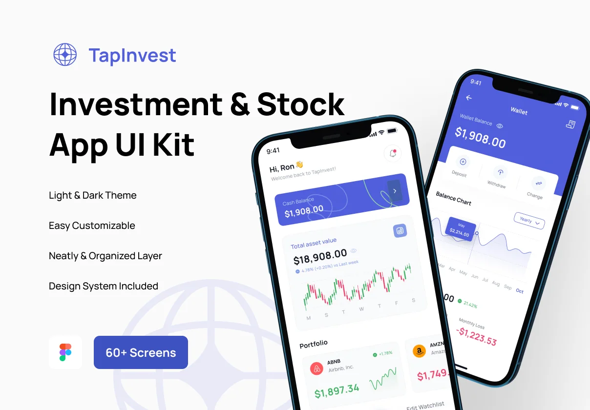 Tapinvest - Investment & Stock App UI Kit