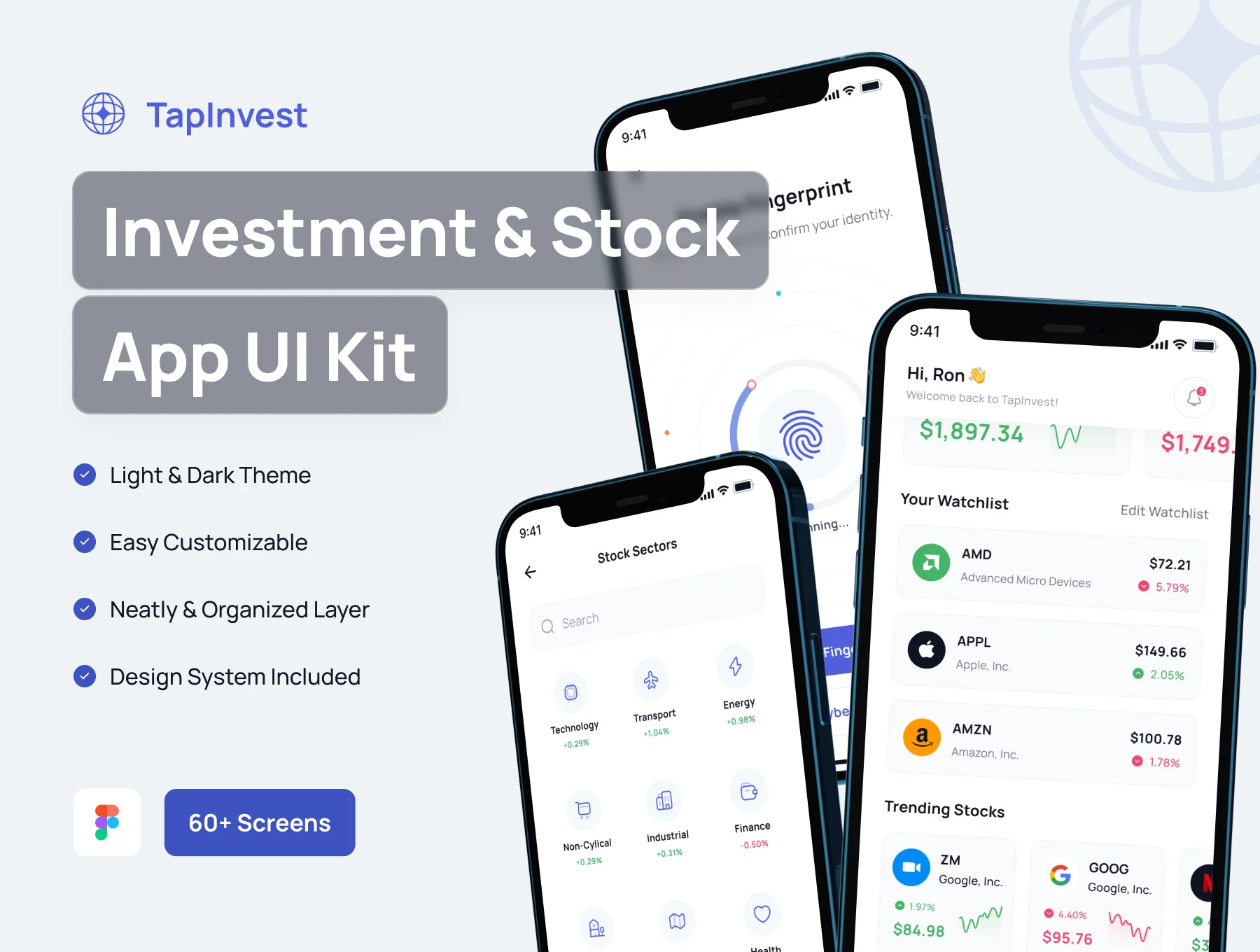 Tapinvest - Investment & Stock App UI Kit