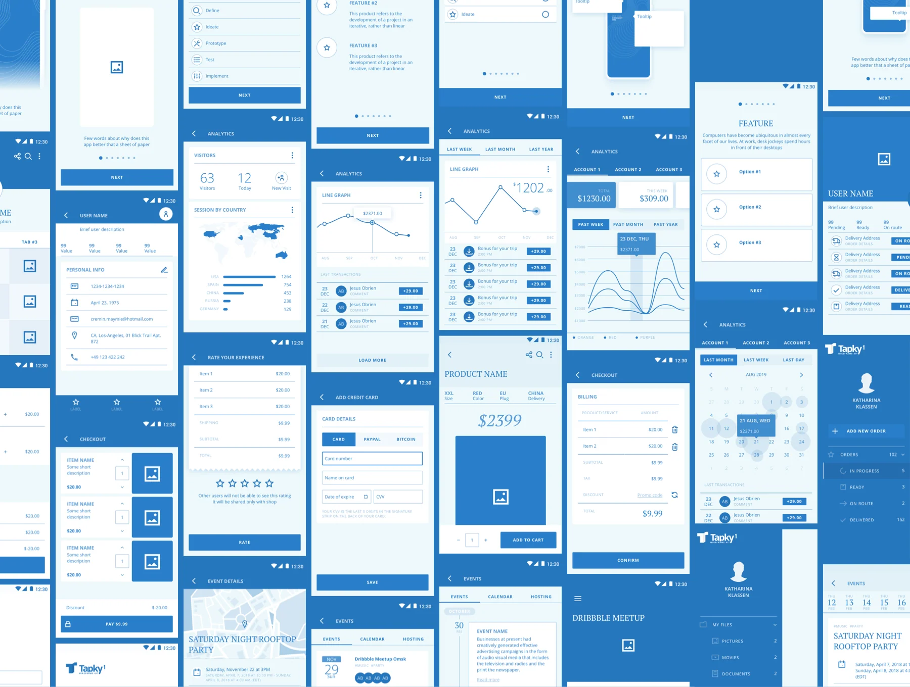 Tapky 1 Wireframe Kit 7