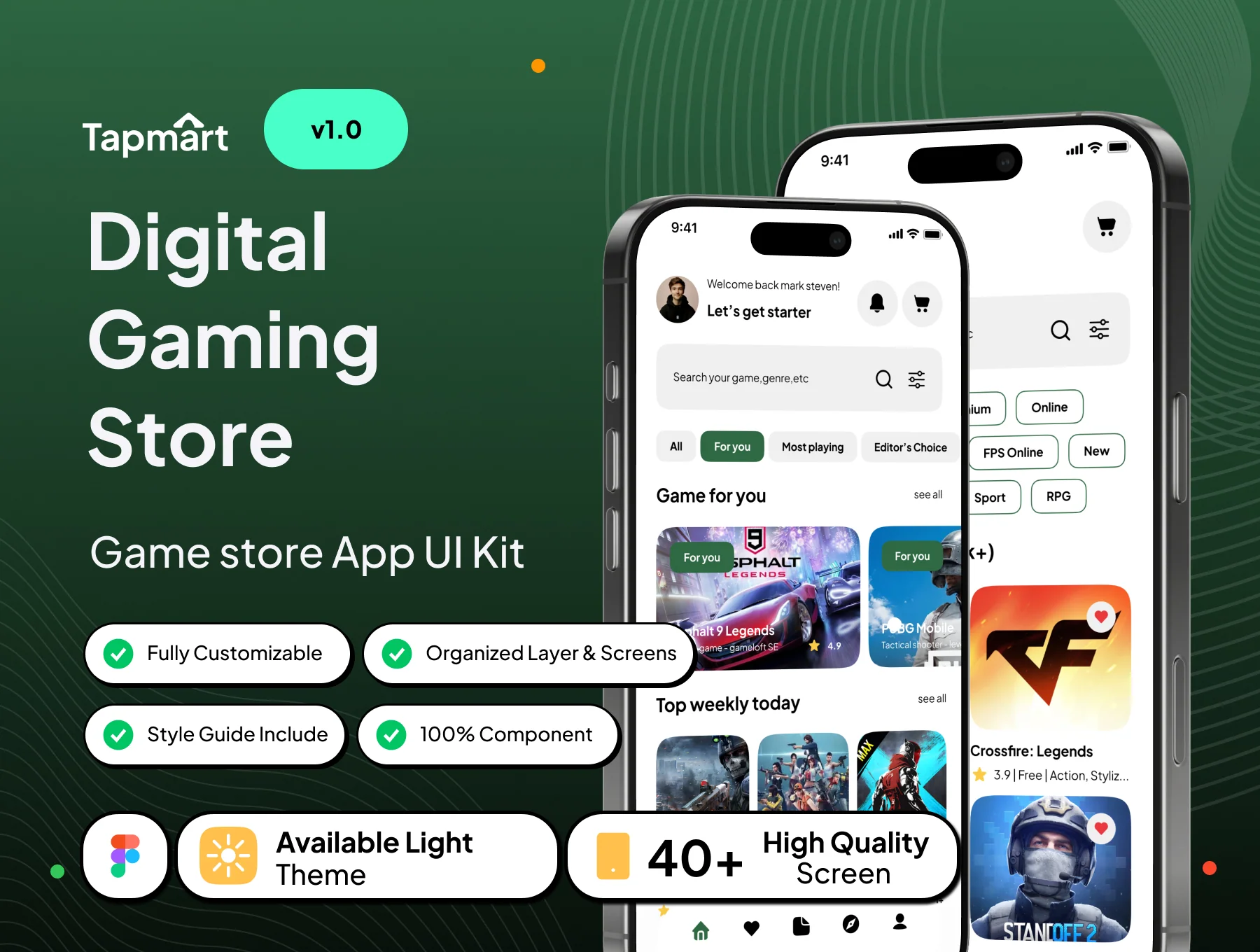 Tapmart - Digital Gaming Store App UI Kit