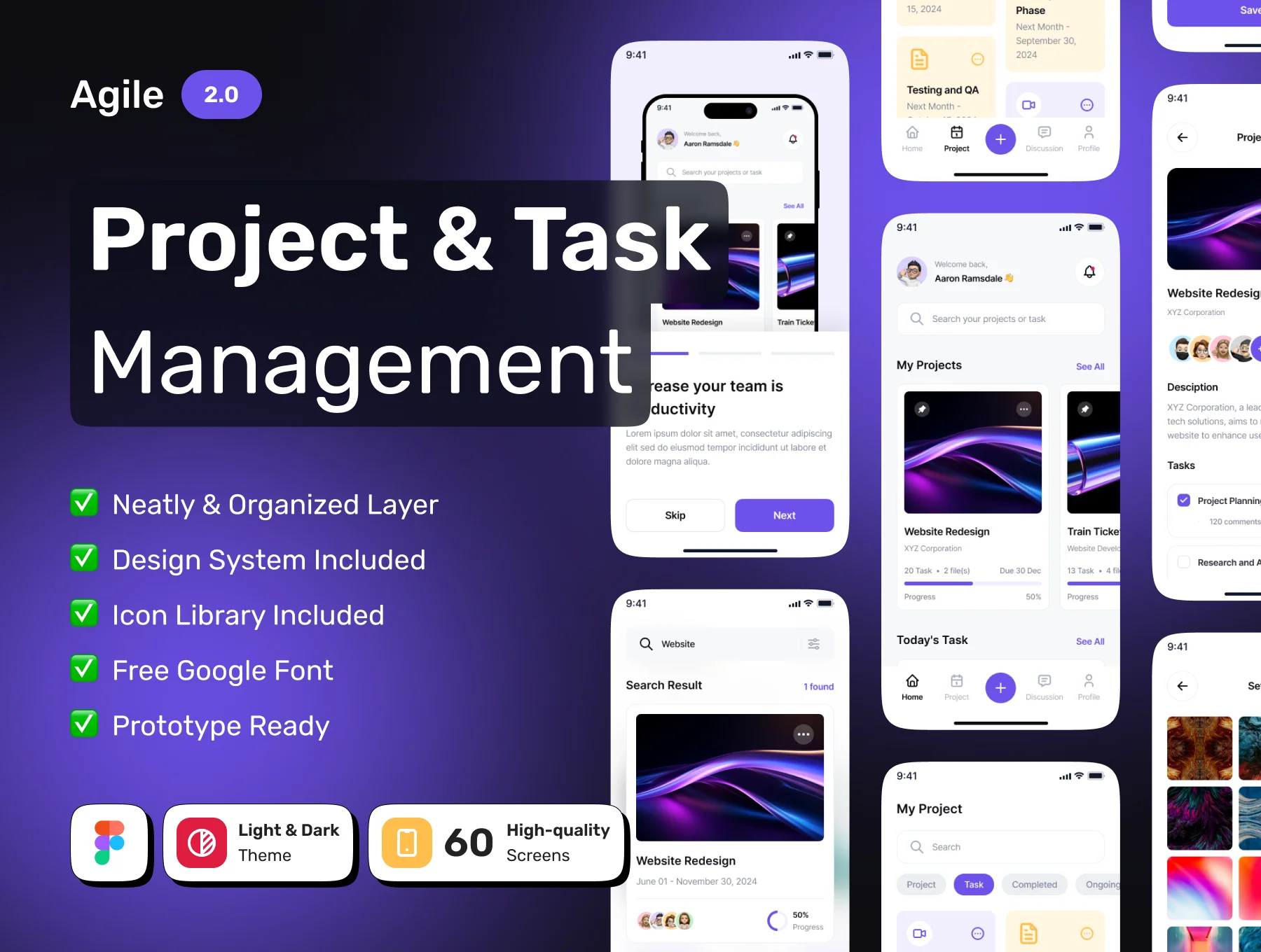 AGILE - Project & Task Management Premium App UI Kit
