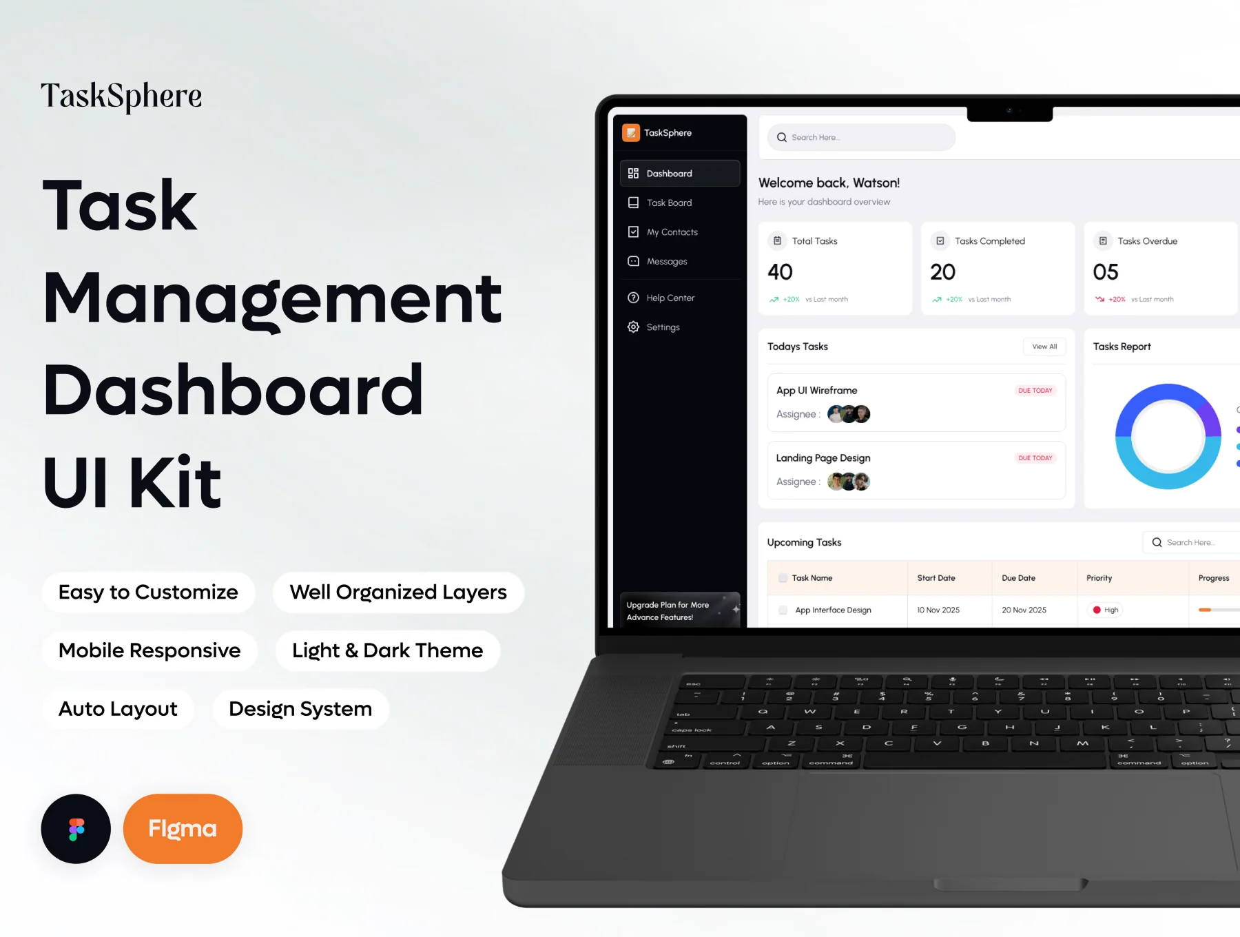 TaskSphere - Task Management Dashboard UI Kit