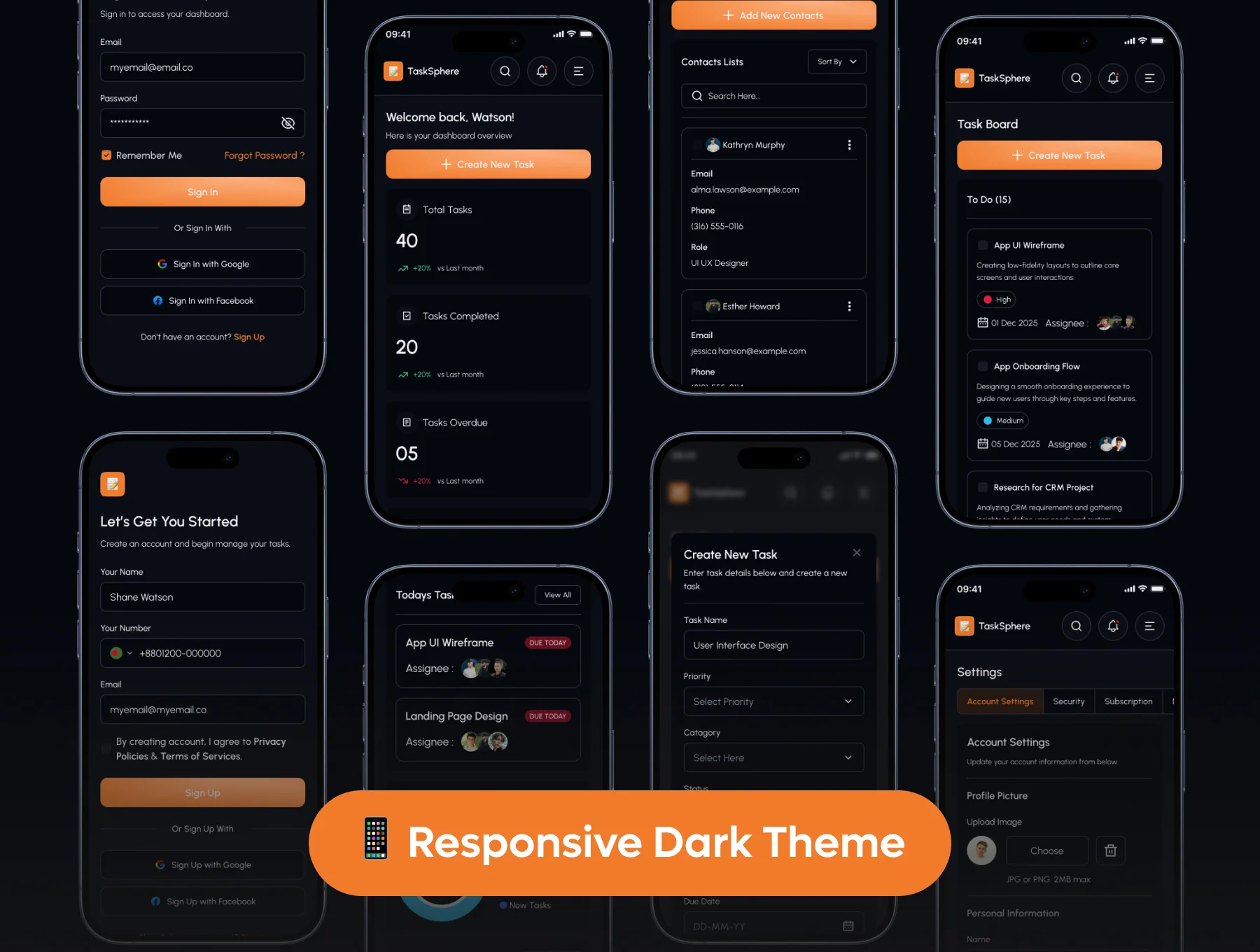 TaskSphere - Task Management Dashboard UI Kit 5