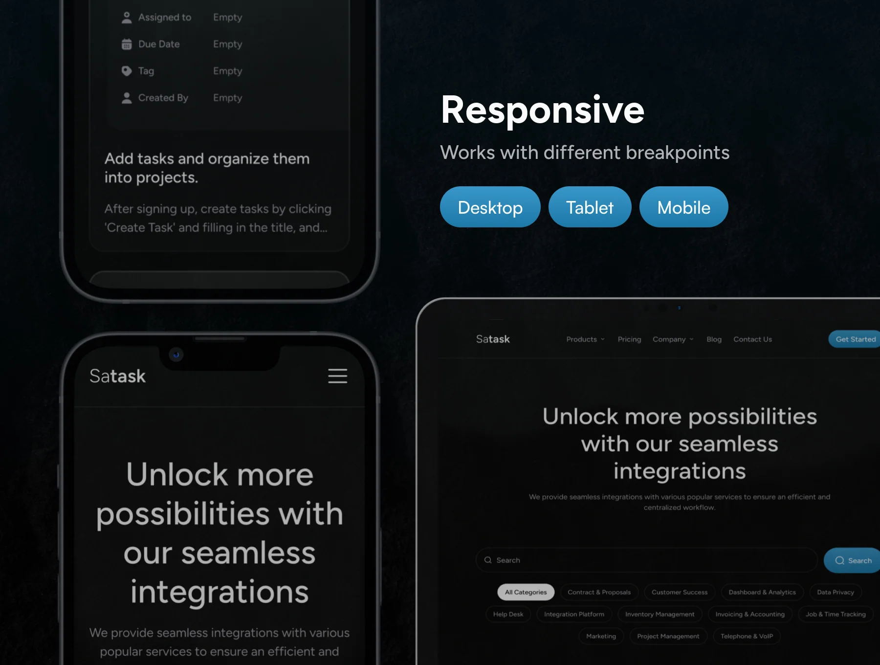 Task Management SaaS Website UI Kit — Satask 2