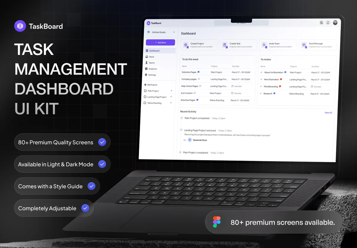 TaskBoard - Task Management Dashboard UI KIT