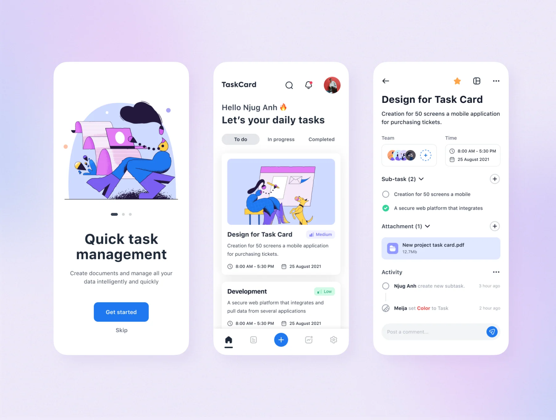TaskCard App : iOS Ui Kit 3