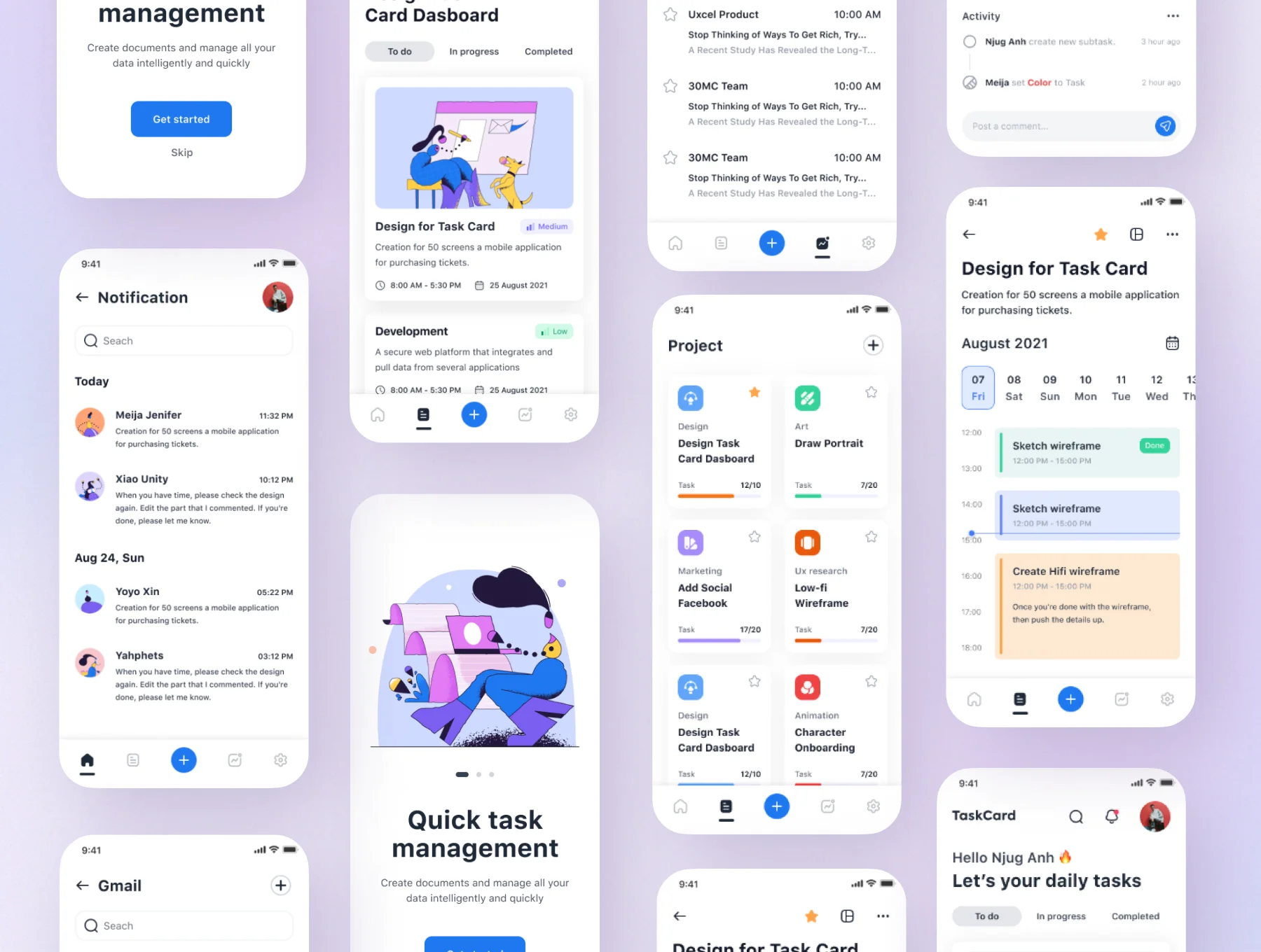TaskCard App : iOS Ui Kit 5