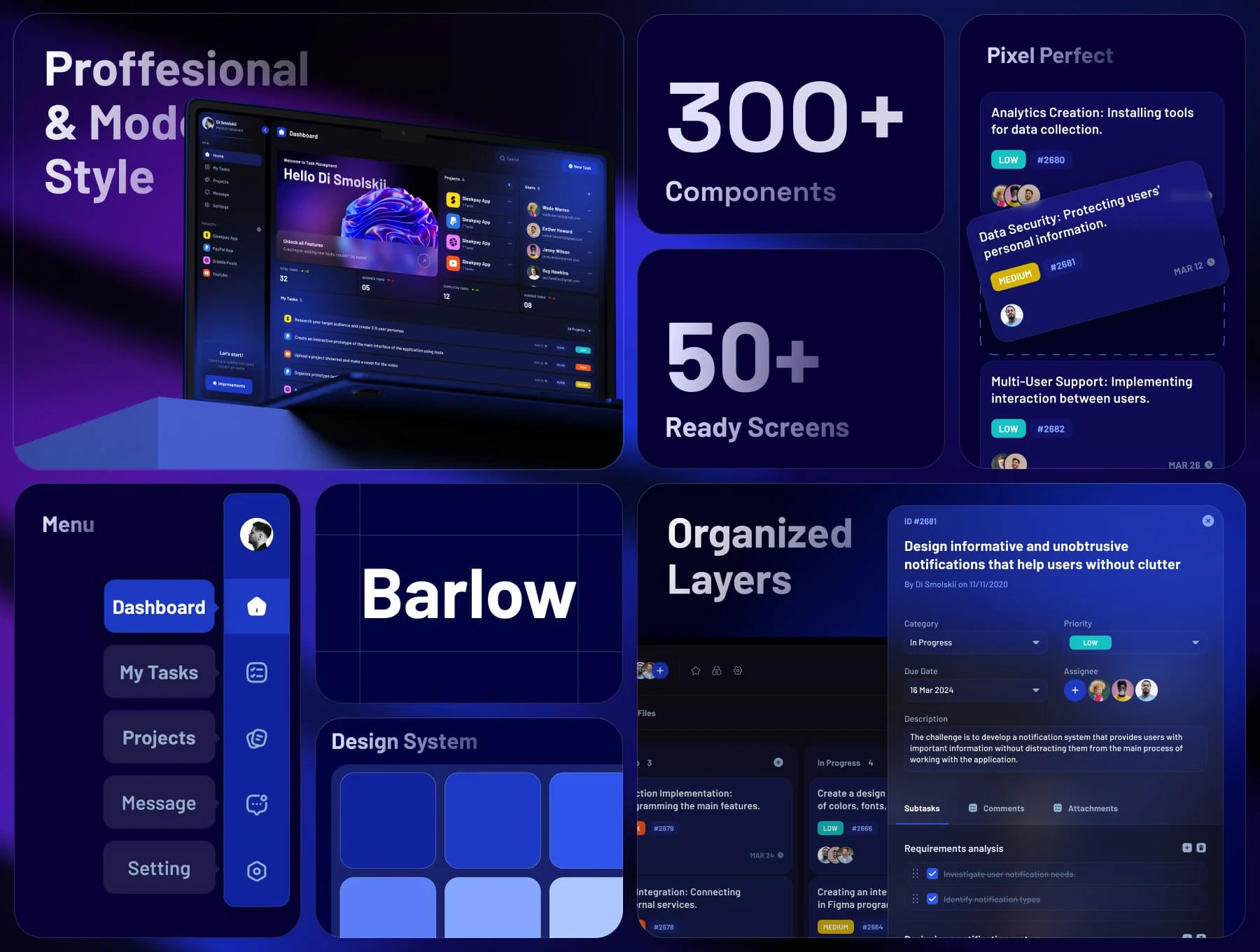 Taske - Project & Task Management Dashboard UI KIT 2