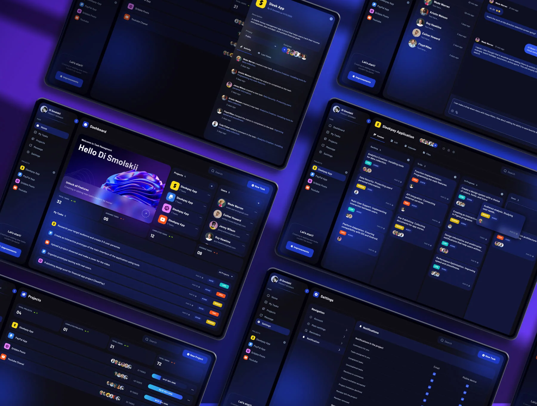 Taske - Project & Task Management Dashboard UI KIT 3