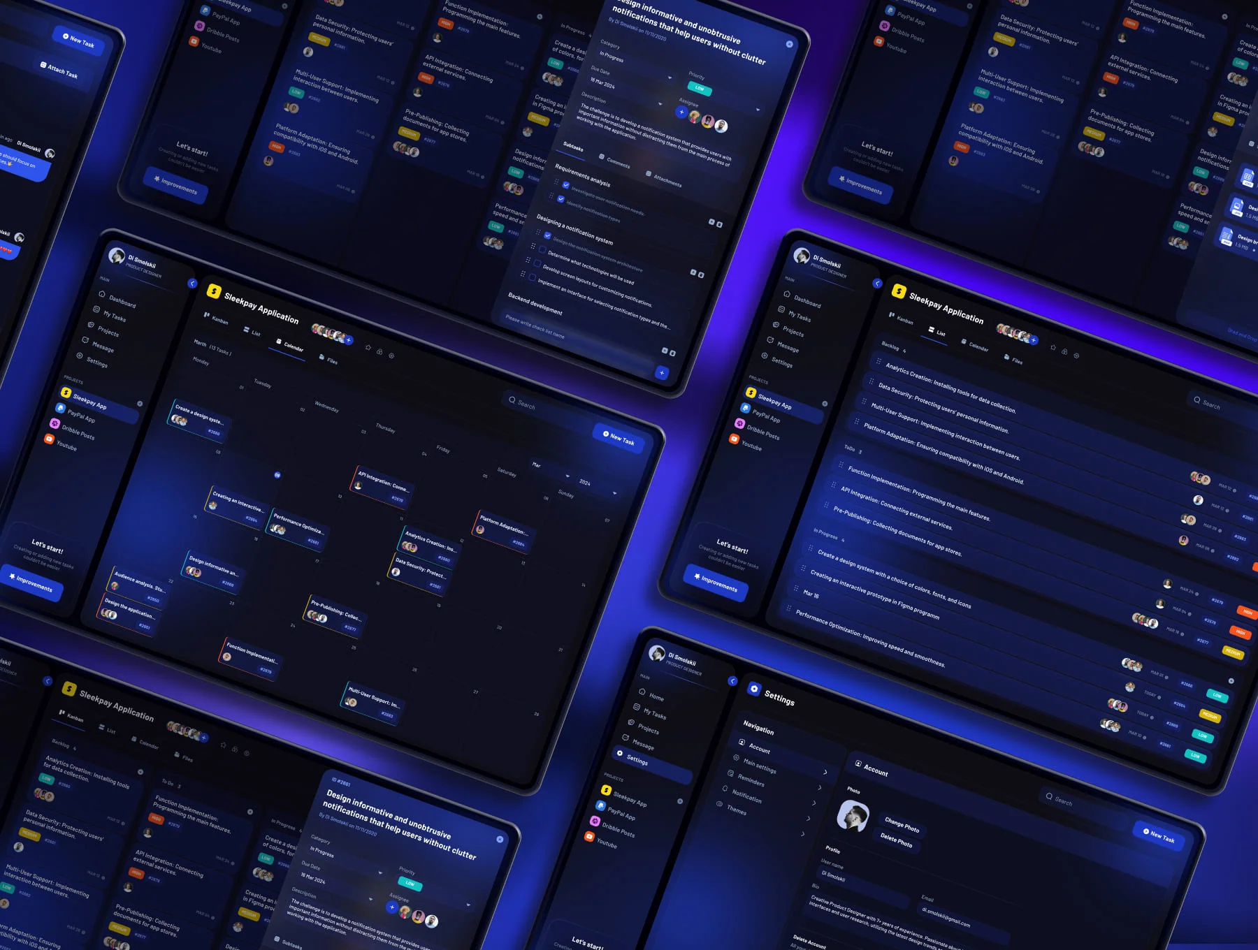 Taske - Project & Task Management Dashboard UI KIT 4