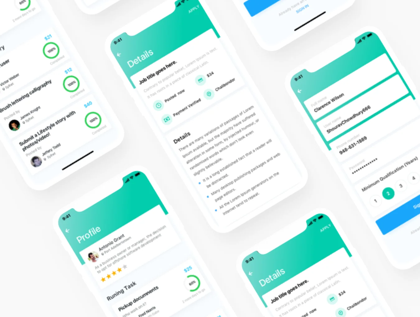 Tasker iOS UI Kit 4