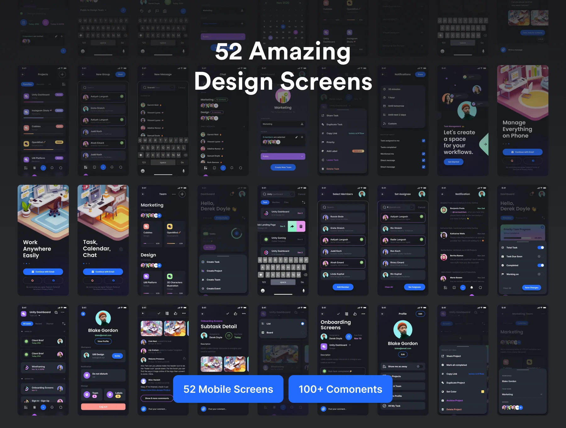 TaskEz: Productivity App iOS UI Kit 2