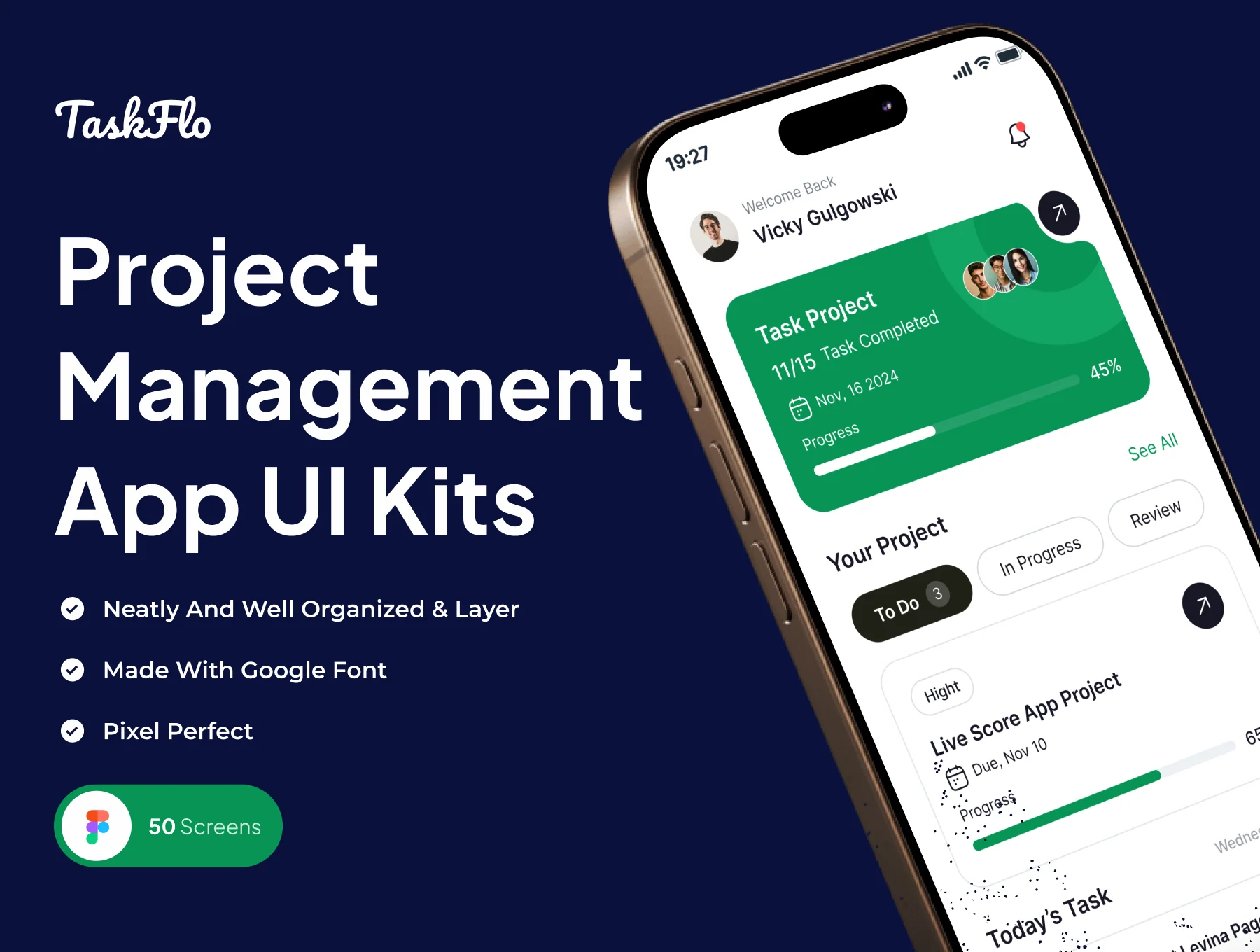 TaskFlo - Project Management App UI Kits
