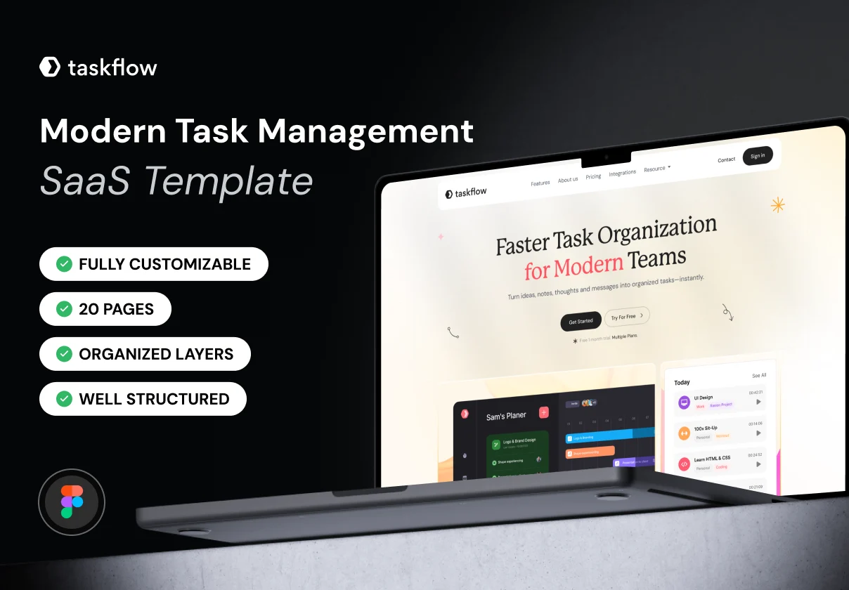 Taskflow - Modern Task Management SaaS Template