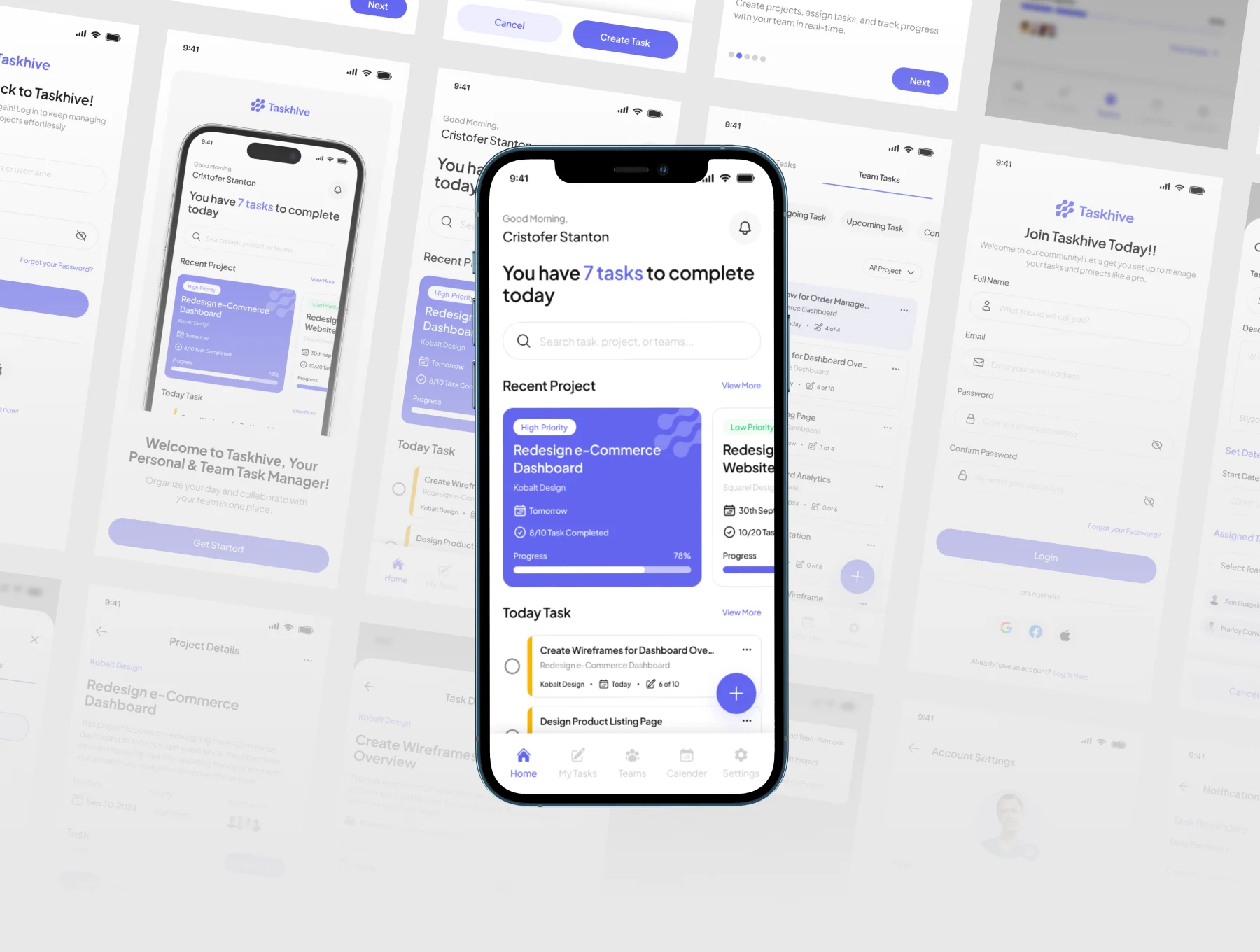 Taskhive - Task Manager Mobile App UI KIT 5