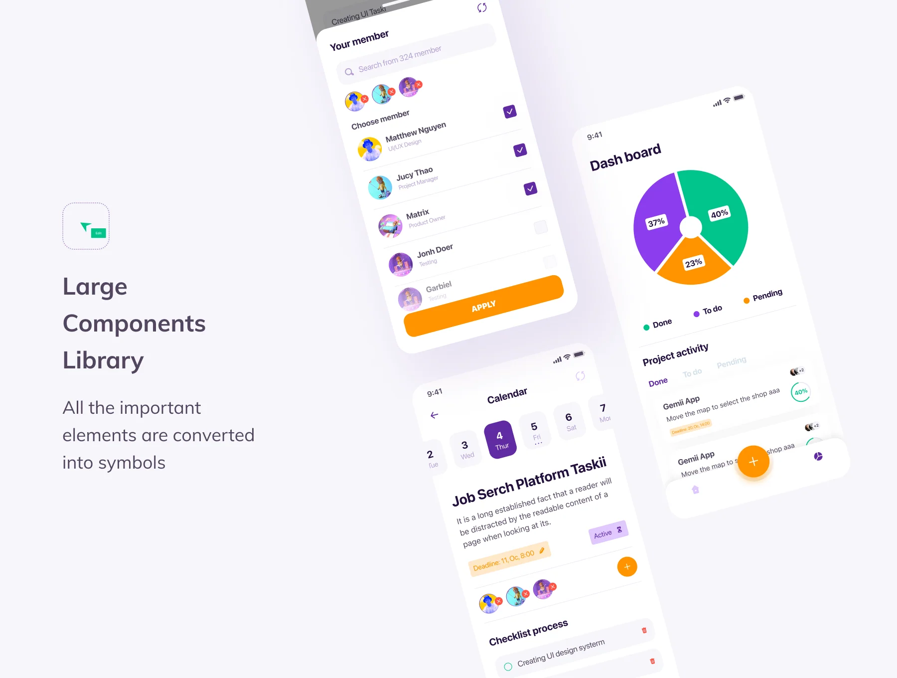 Taski - Task Assigned App UI Kit 3