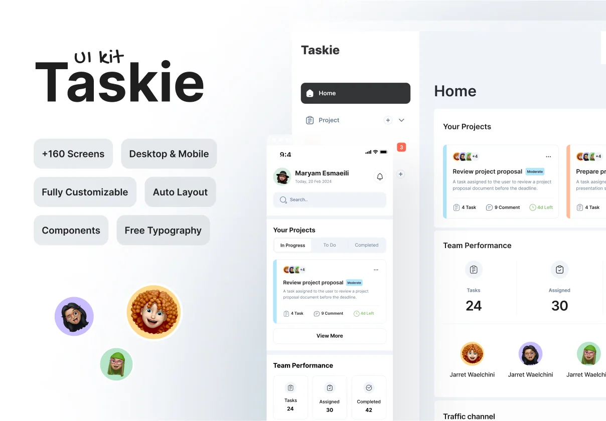 Taskie | Project Management UI Kit