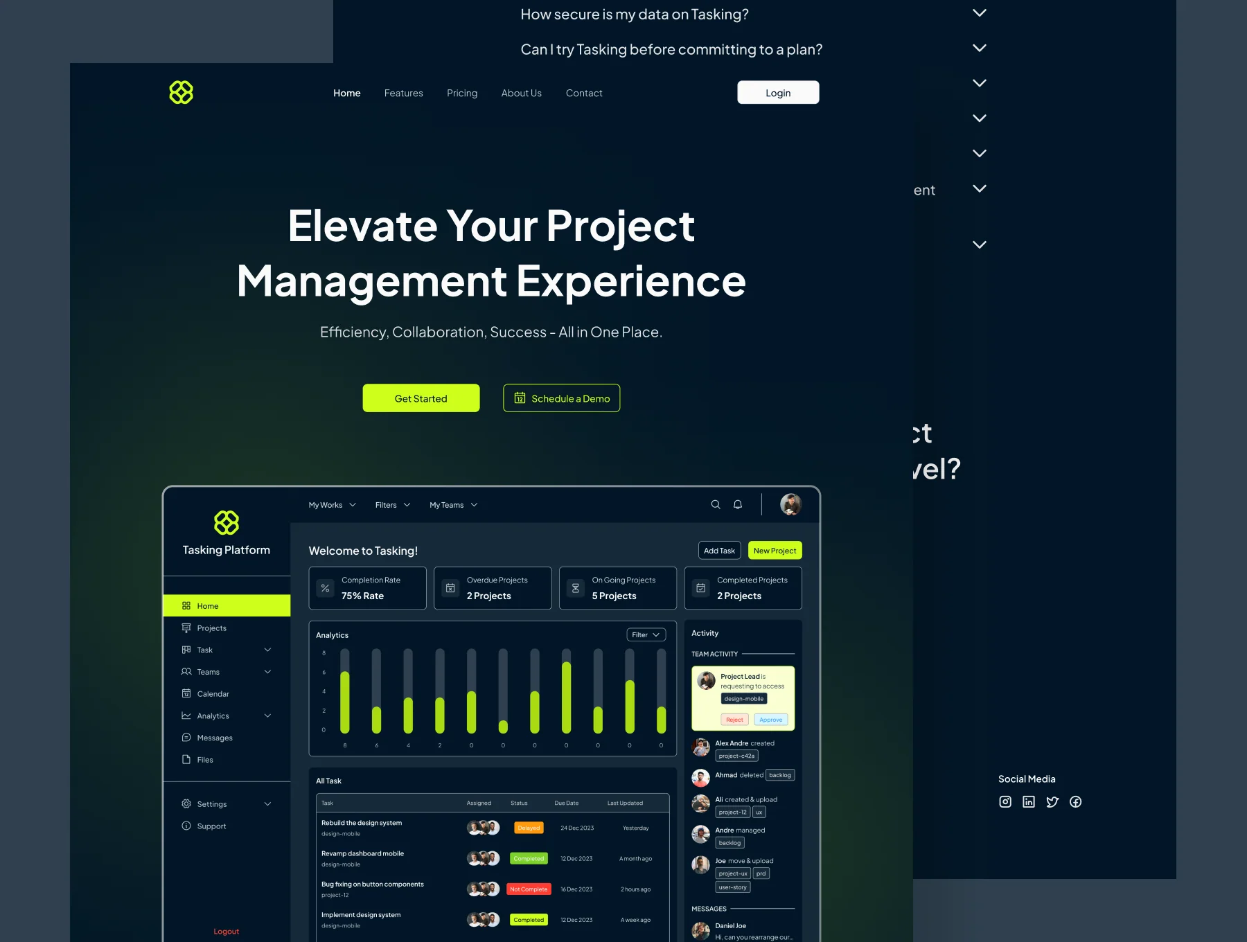 Tasking - SaaS Website Template 2