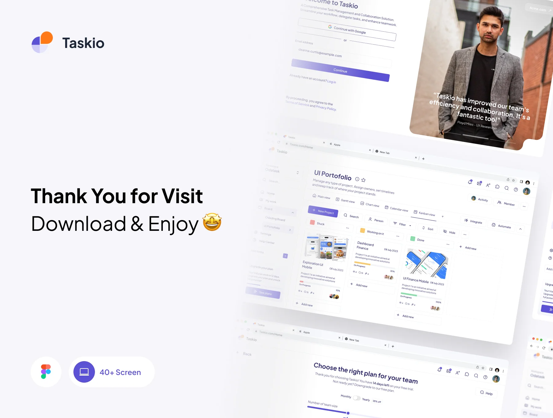 Taskio-Task Management Dasboard UI KIT 6