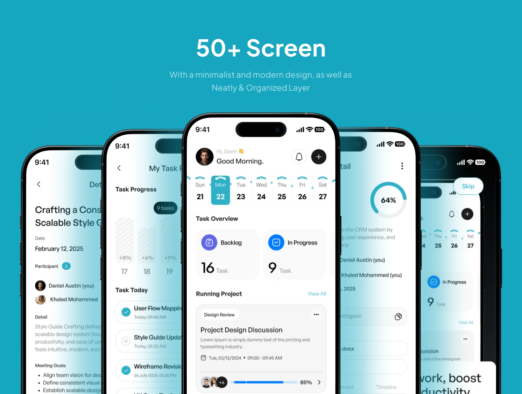 Taskline - Task Manager Mobile App UI Kit 3