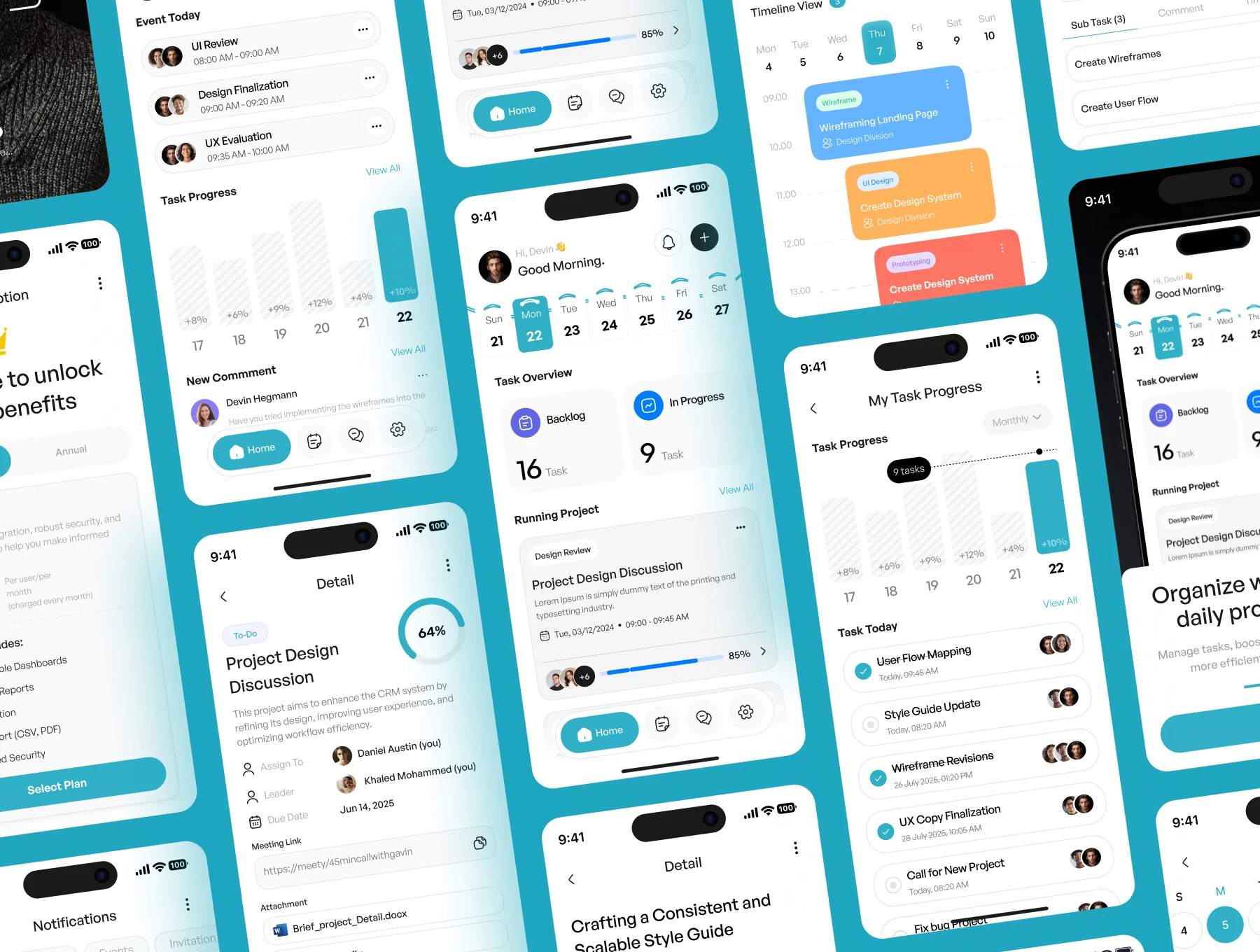 Taskline - Task Manager Mobile App UI Kit 5