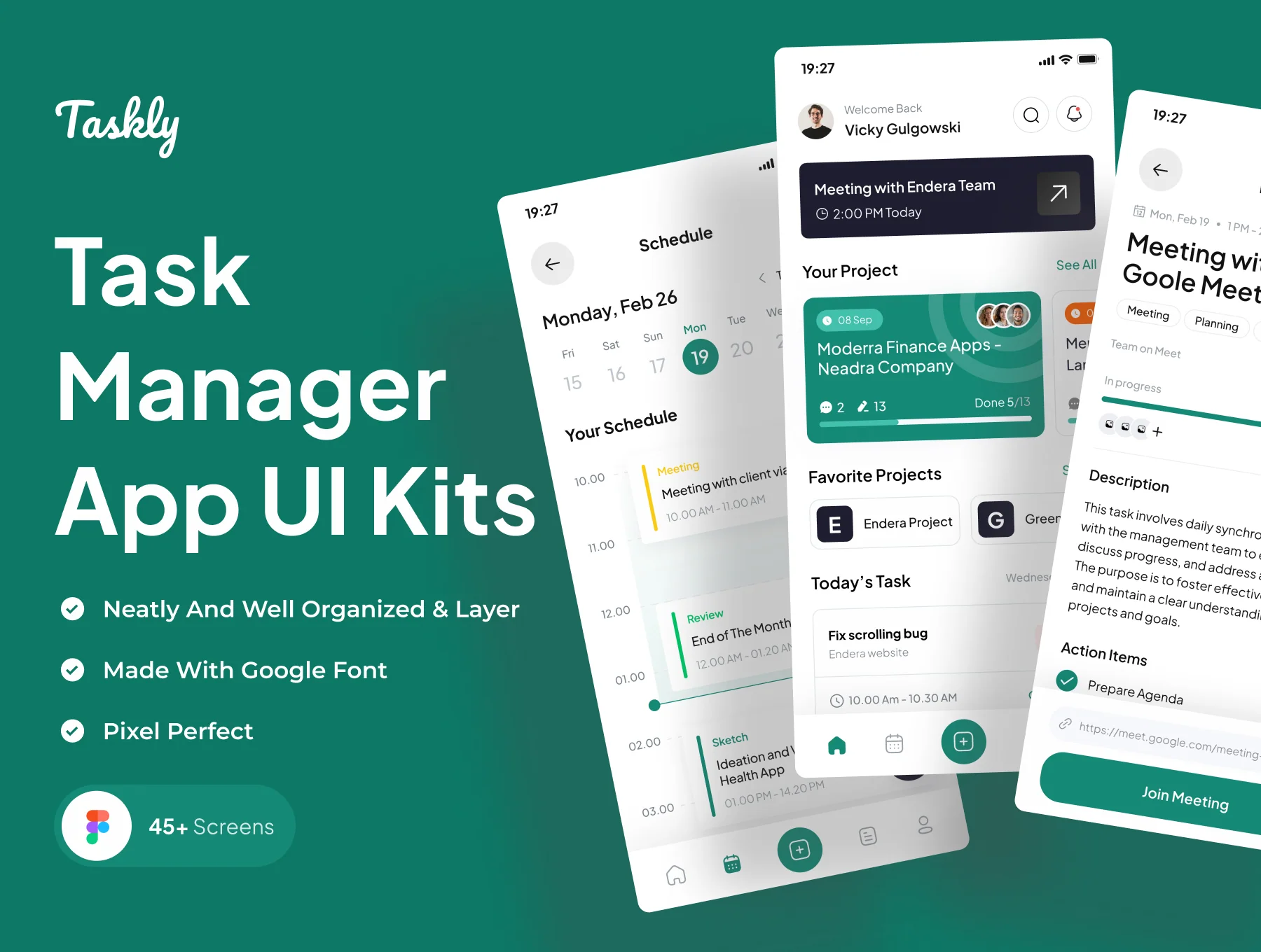 Taskly - Task Manager App UI Kits