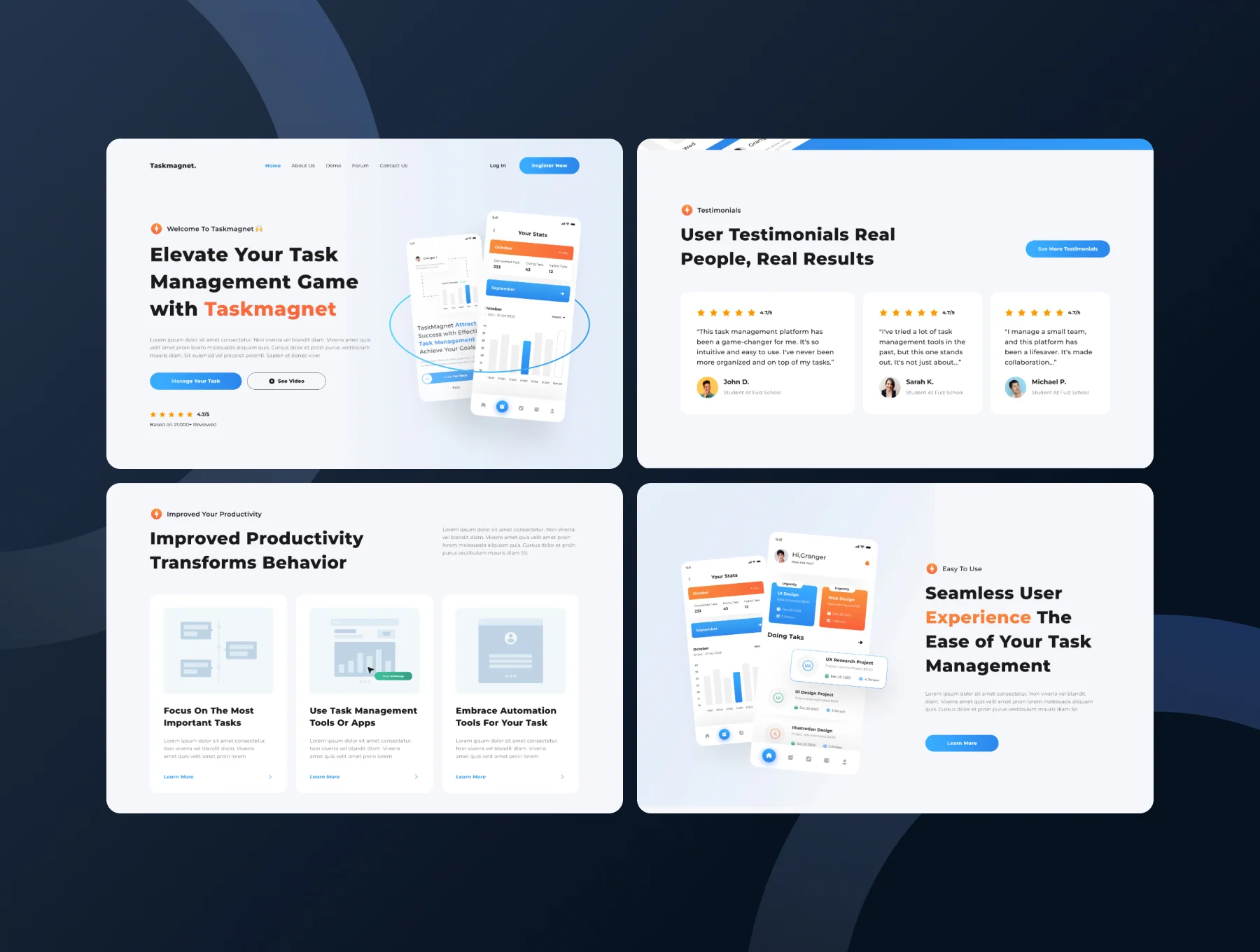 Taskmagnet - Task Management Landing Page Design 3