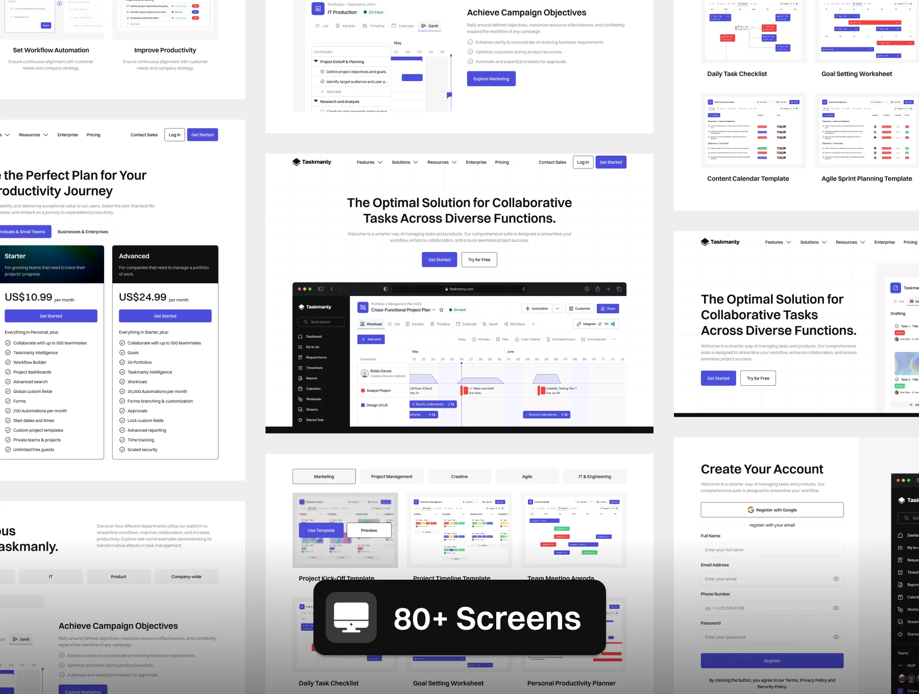 Taskmanly - Task Management Website UI Kit 3