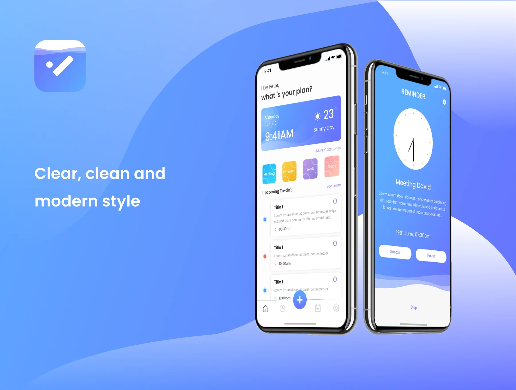Taskminder - Task, Alarm and Event remind Mobile App UI Kit 3