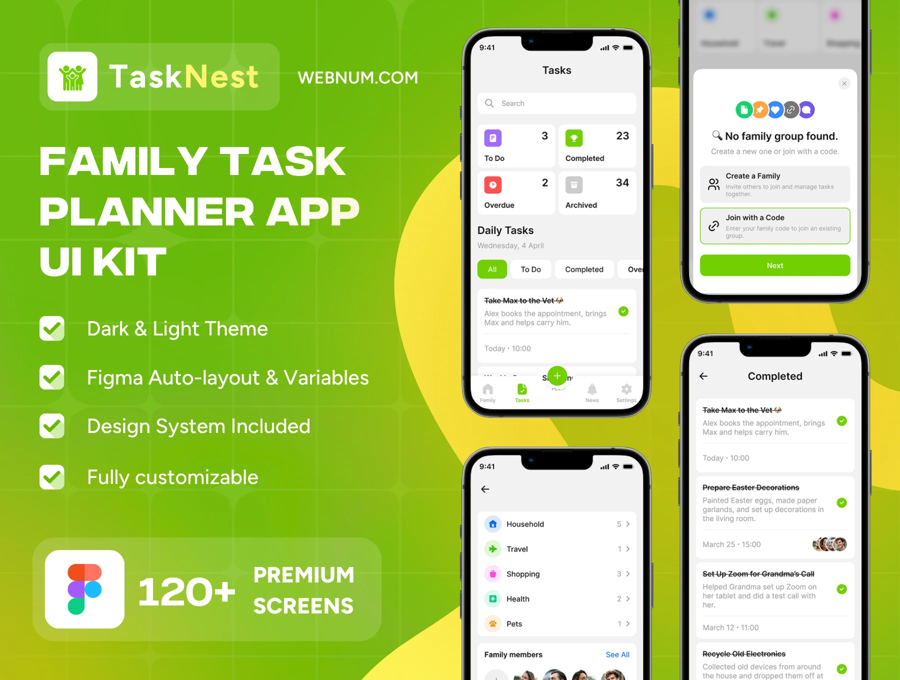 TaskNest - Family Task Planner App Ui Kit