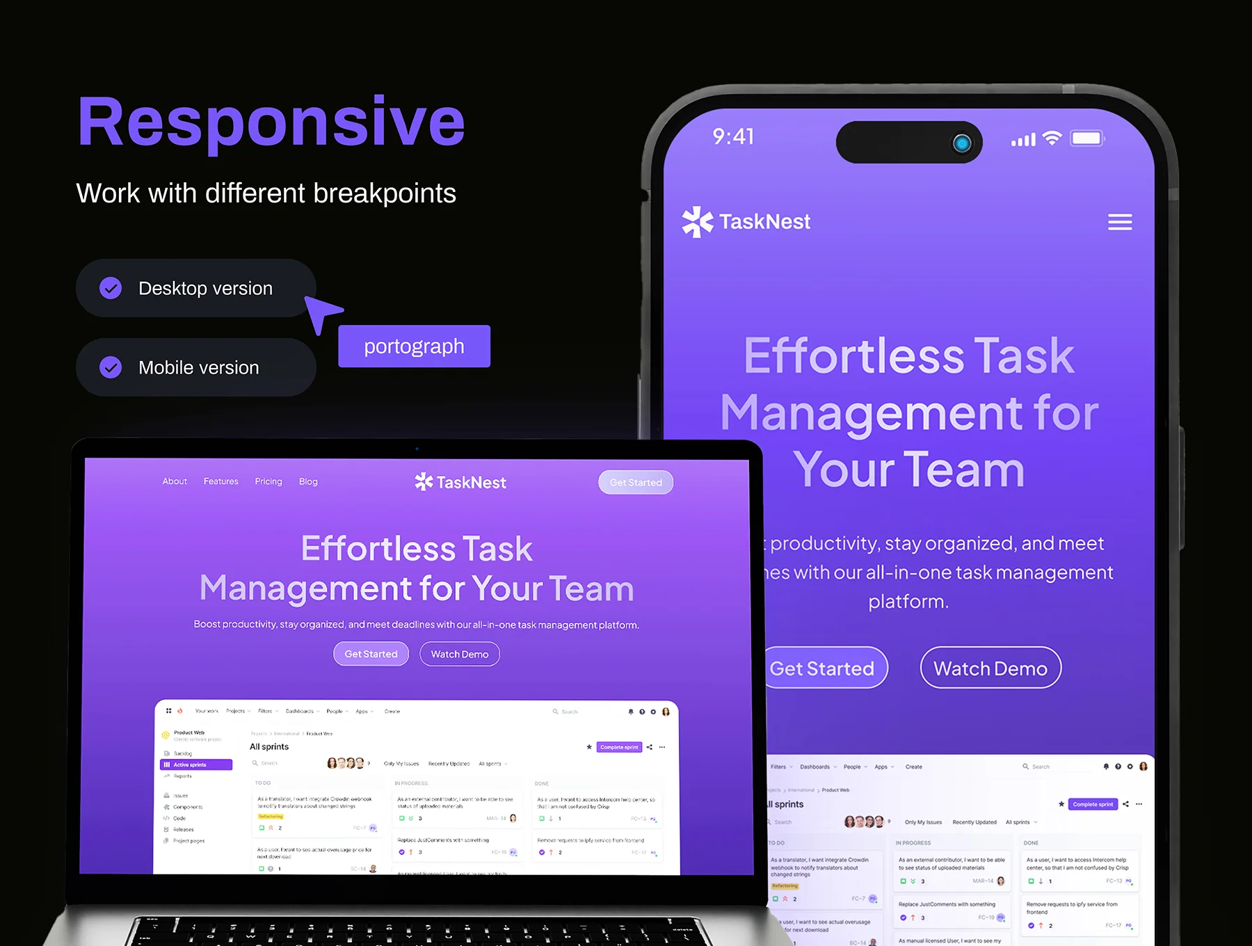 TaskNest - Task Management Landing Page 3