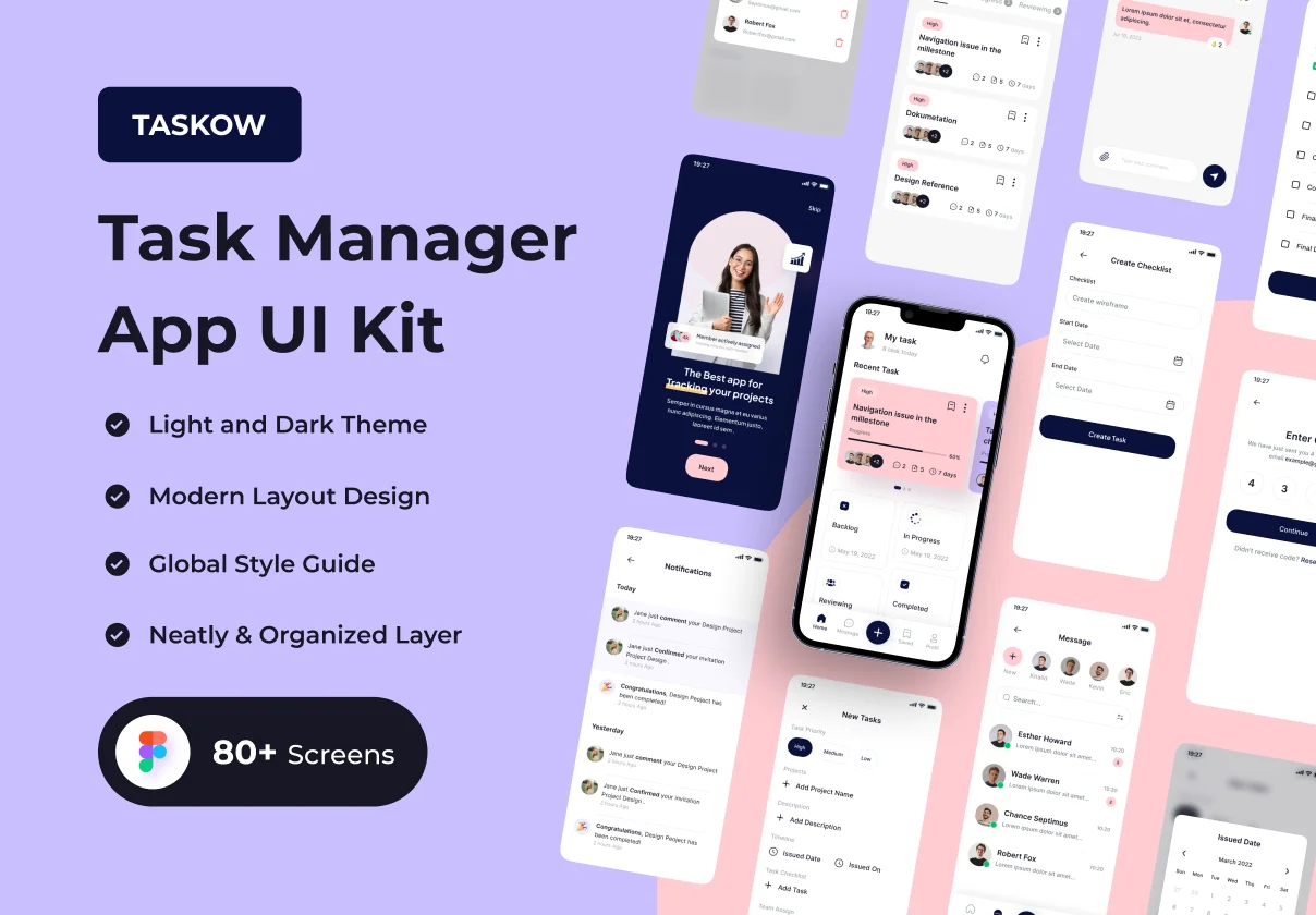 TASKOW - Task Manager App UI Kit