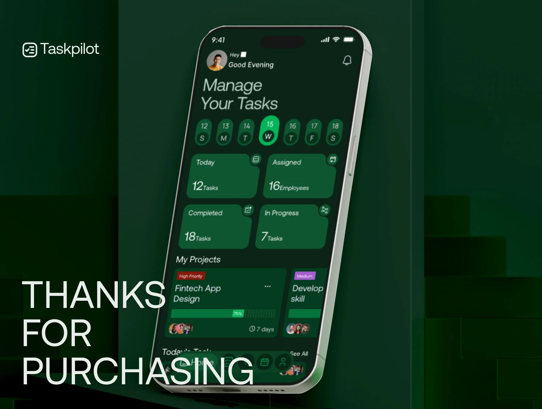 Taskpilot – Task Management Mobile App UI Kit 6