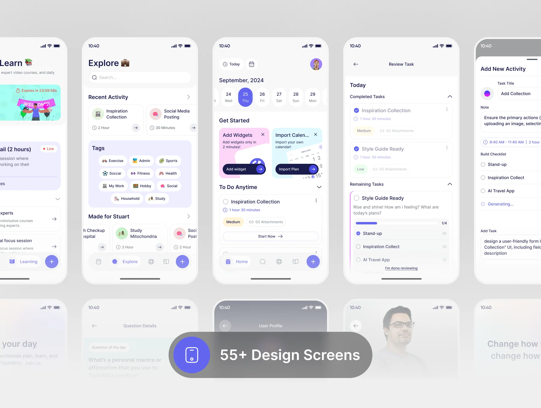 TaskWhiz Planning App UI Kit 4