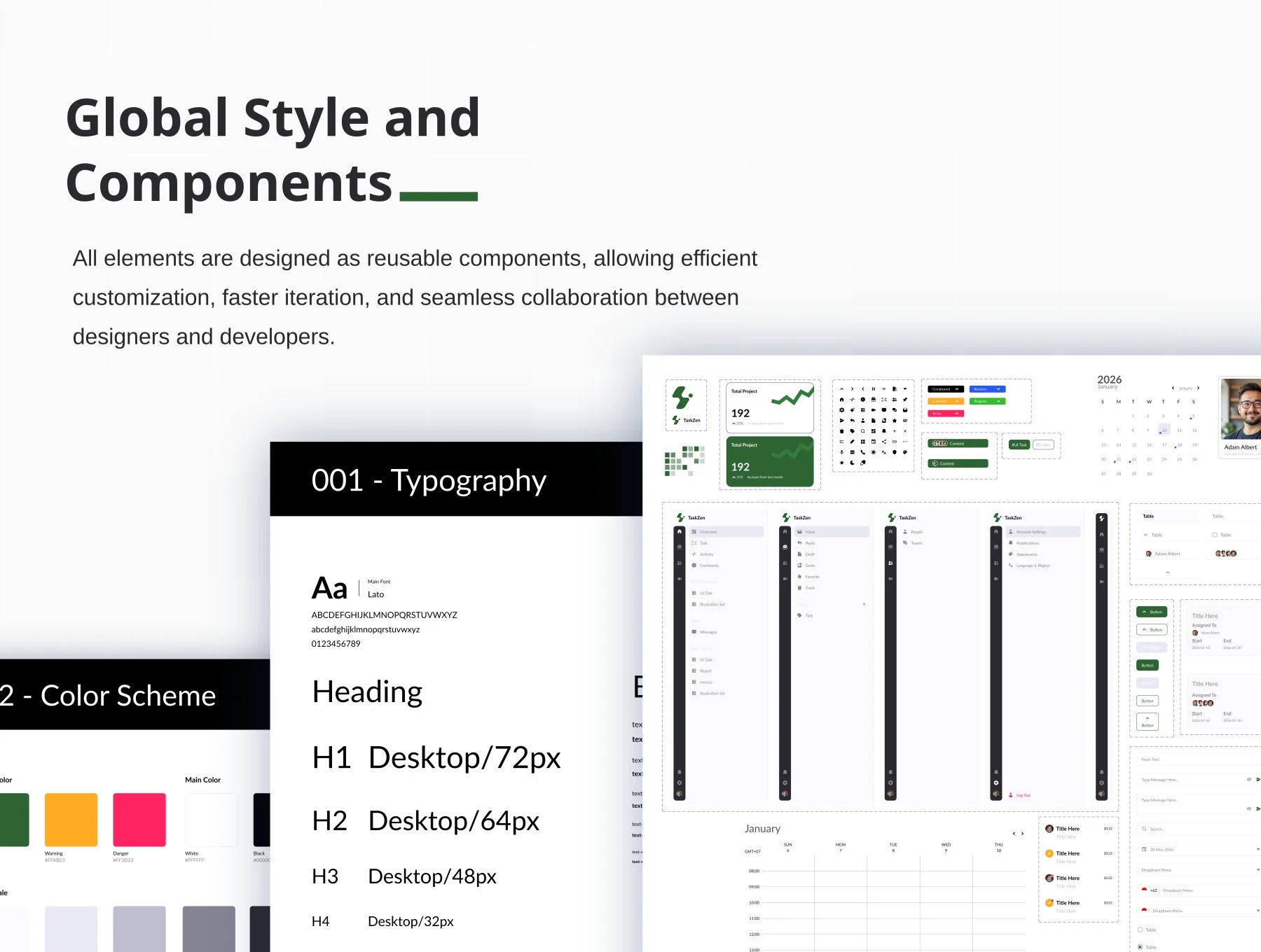 Taskzen - Task Management Dashboard Template Kit 3