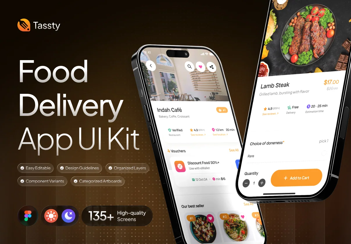 TASSTY - Food Delivery Premium App UI Kit