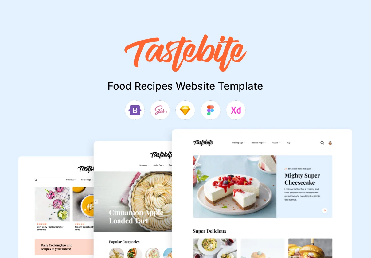Tastebite - Food Recipes Website Template