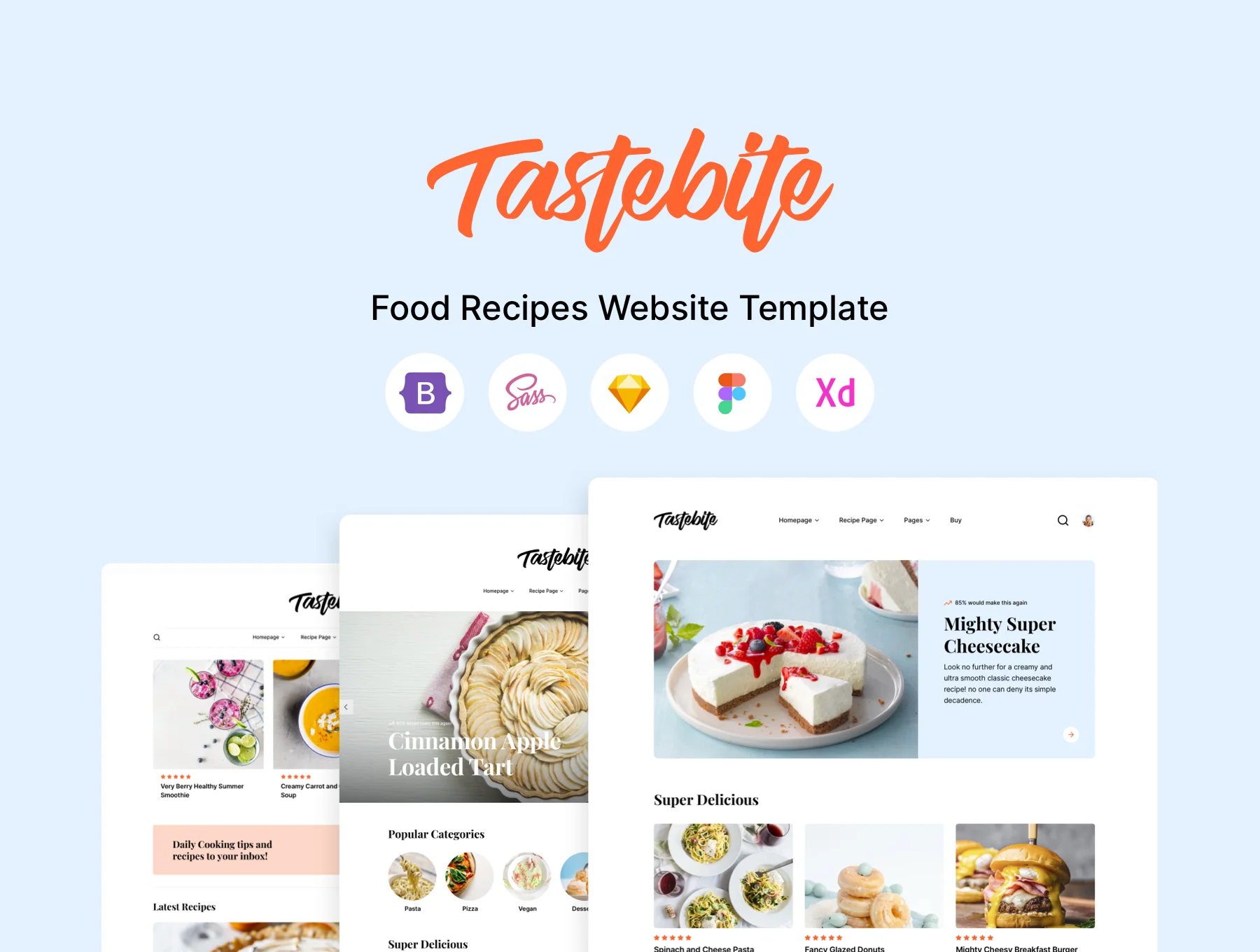 Tastebite - Food Recipes Website Template
