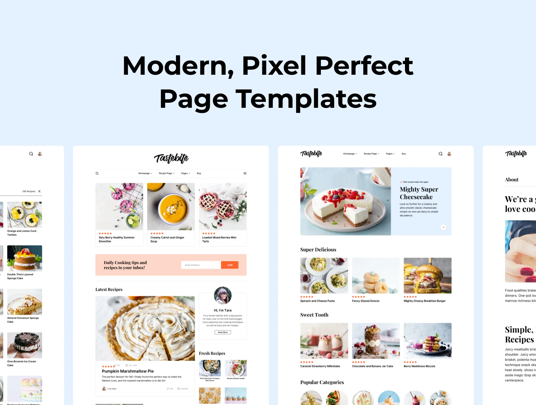 Tastebite - Food Recipes Website Template 4