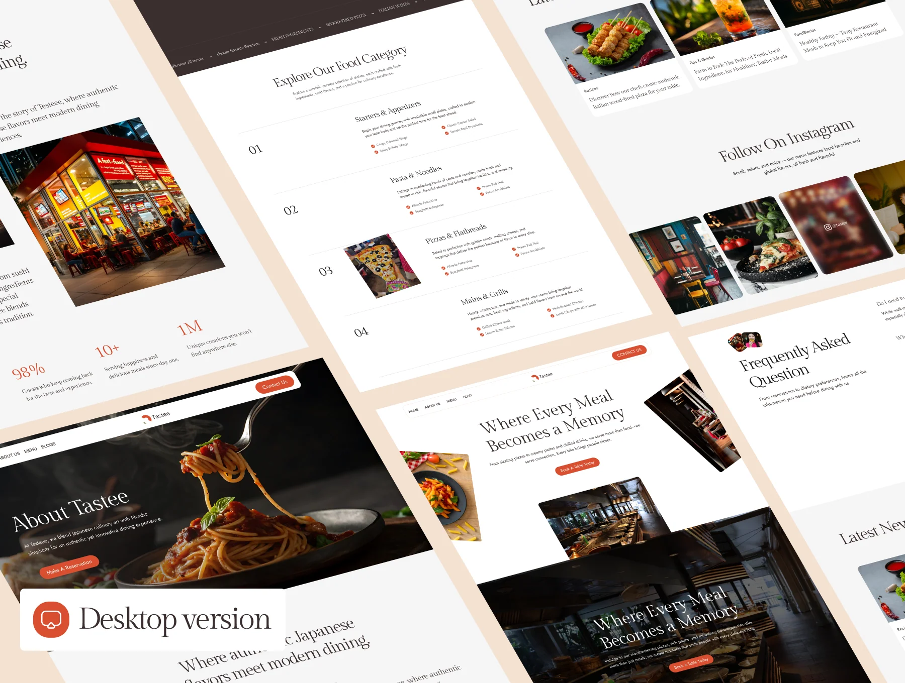 Tastee – Food & Restaurant Retail Website UI Kit 2