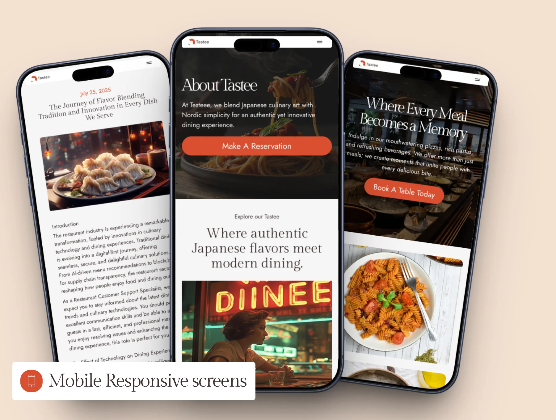 Tastee – Food & Restaurant Retail Website UI Kit 3