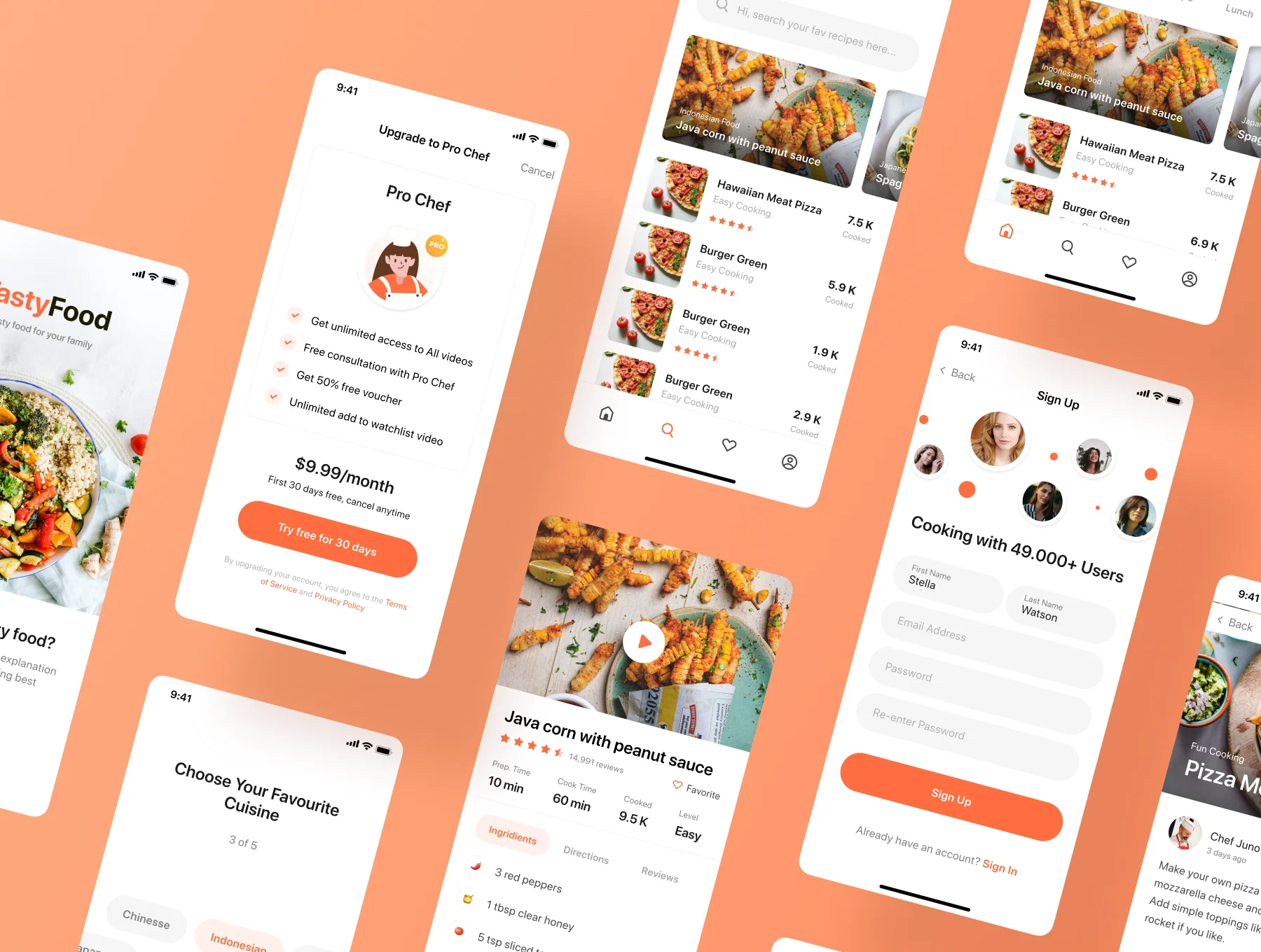 Tasty Food - Cooking Courses App UI Kit 6