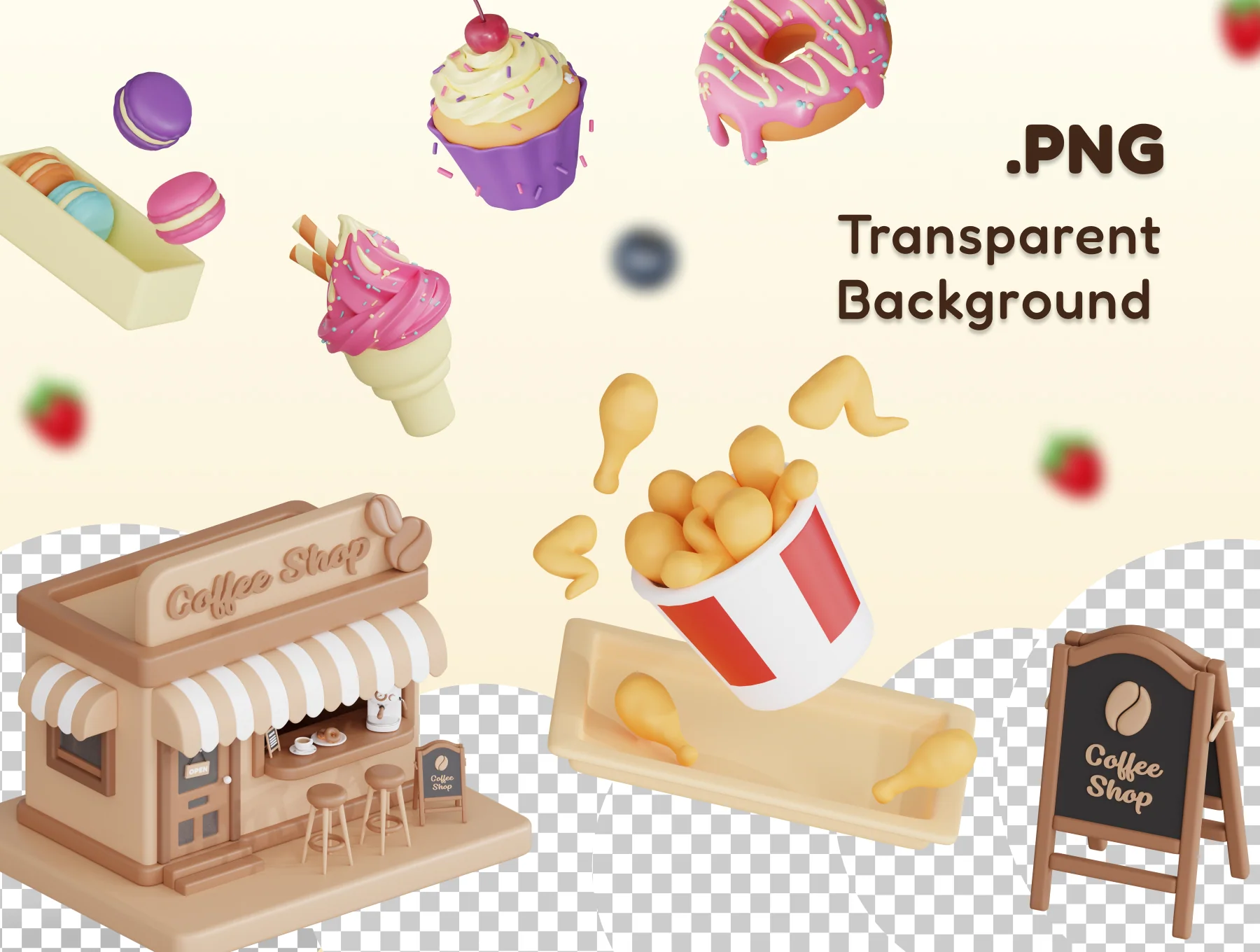 Tasty Temptations Ultimate Food 3D Icon Bundle 3