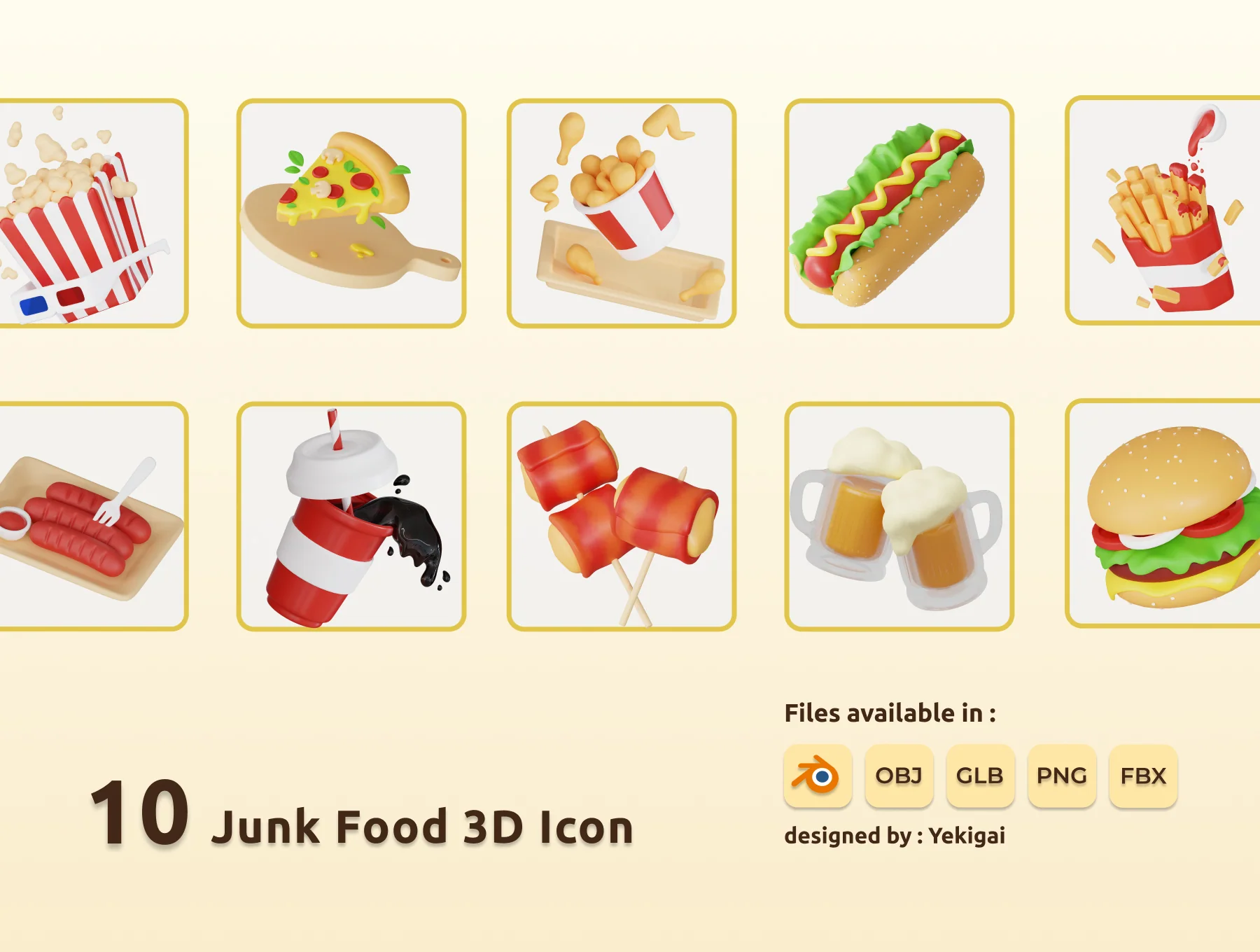 Tasty Temptations Ultimate Food 3D Icon Bundle 5