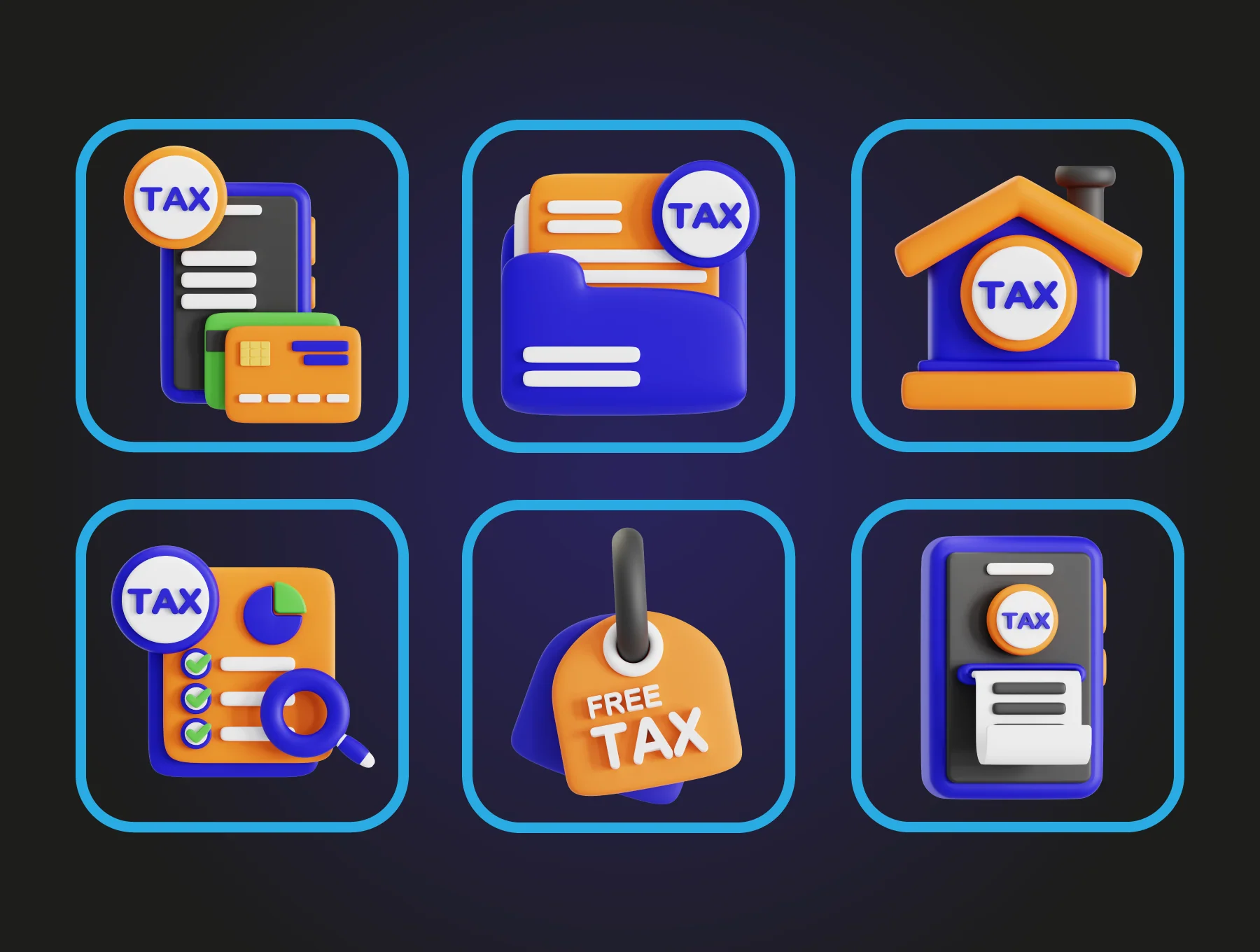 Tax 3D Icon Set 5