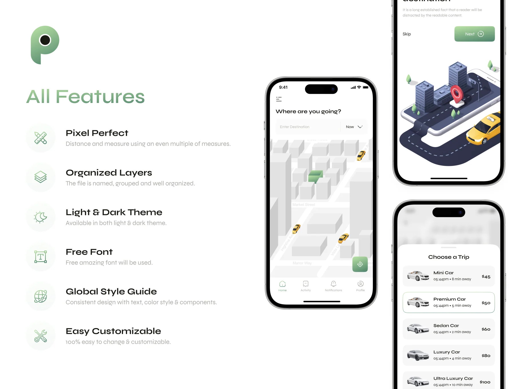 Taxi Booking App UI Kit 2