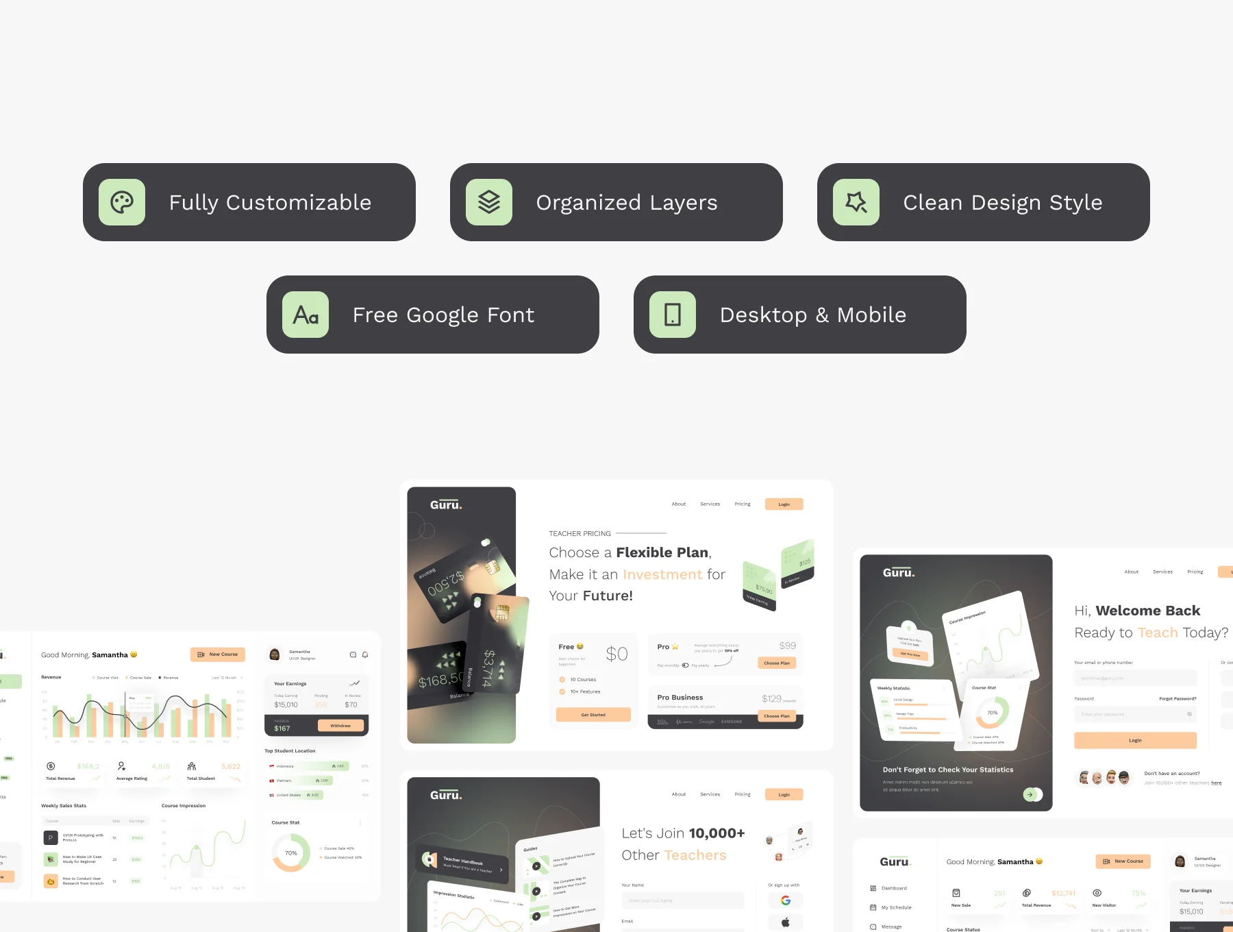 Guru - Teacher Dashboard UI KIT 3