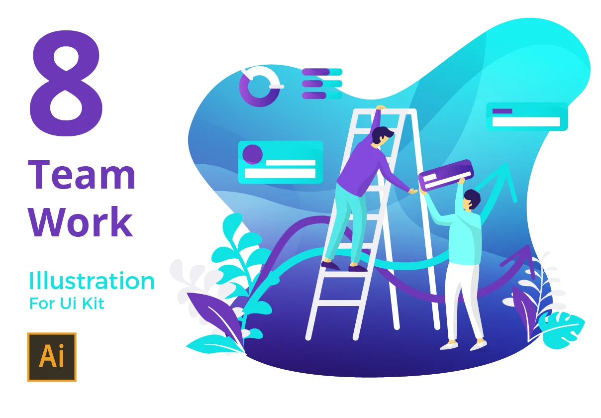 Team Work set Illustration