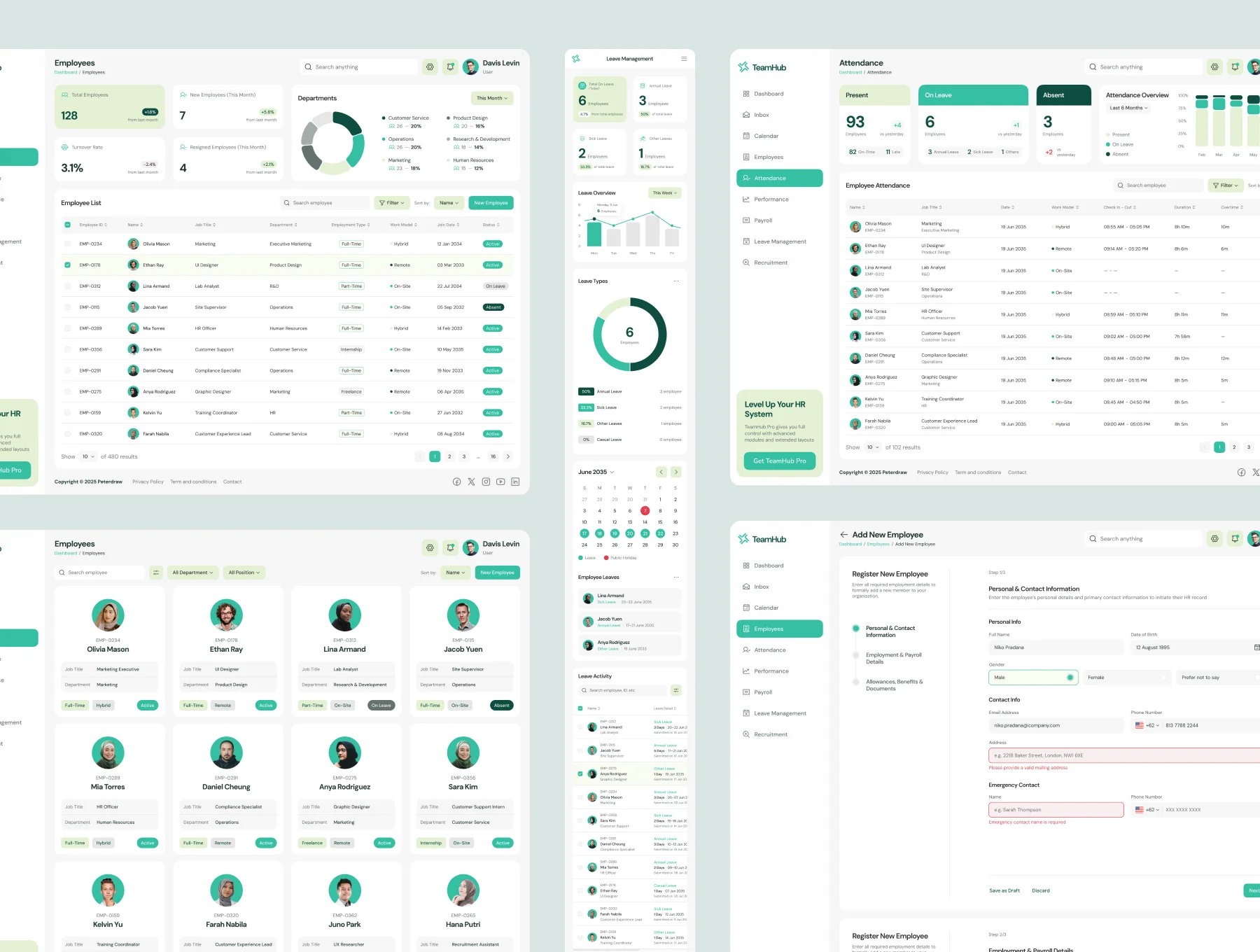 TeamHub - HR Management Dashboard UI Figma Template 3